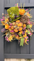 🍂 Whimsical Woodland Fall Wreath with Moss Top Hat