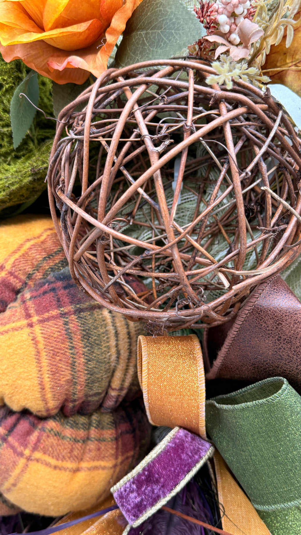 🍂 Whimsical Woodland Fall Wreath with Moss Top Hat