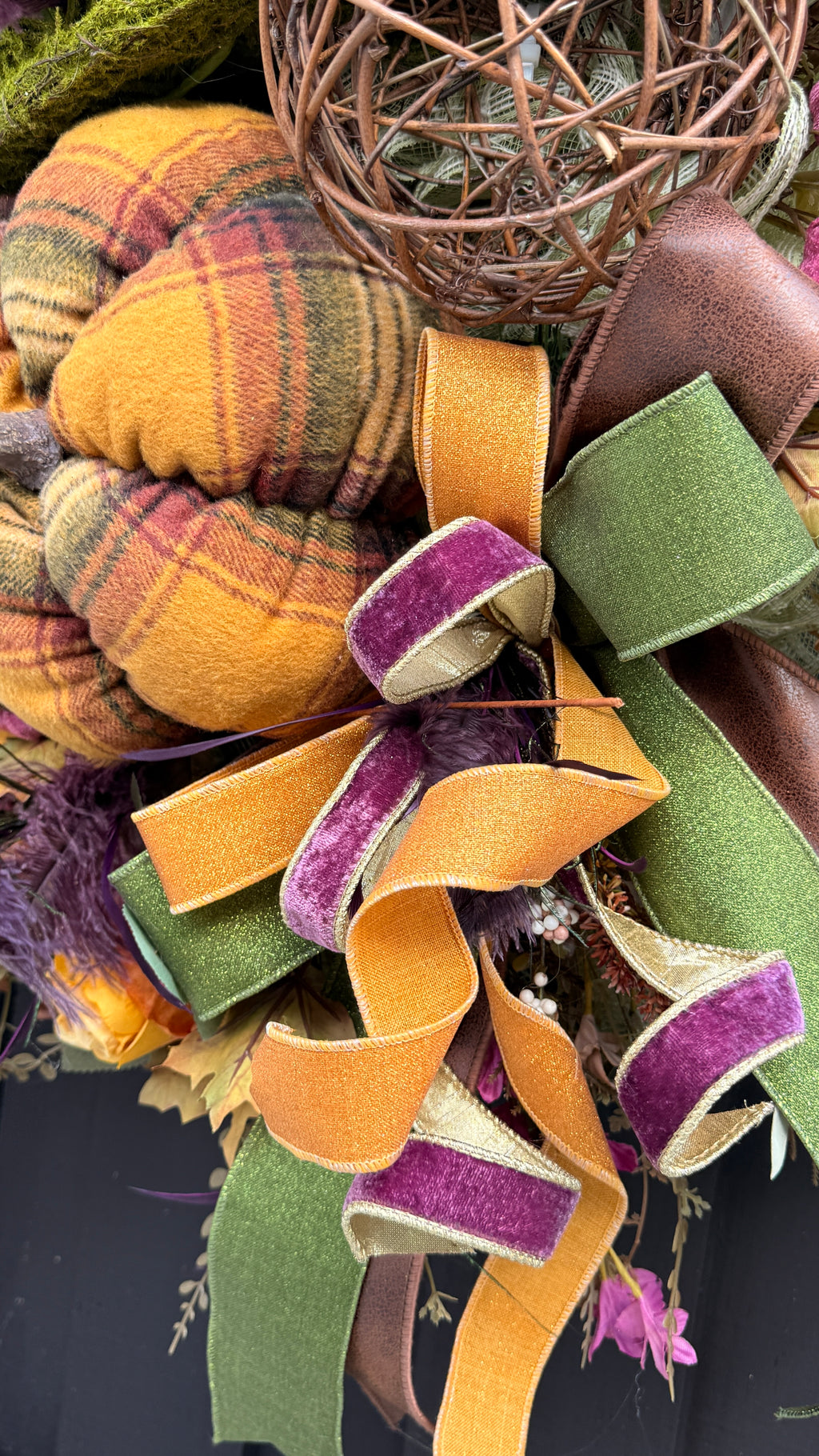 🍂 Whimsical Woodland Fall Wreath with Moss Top Hat