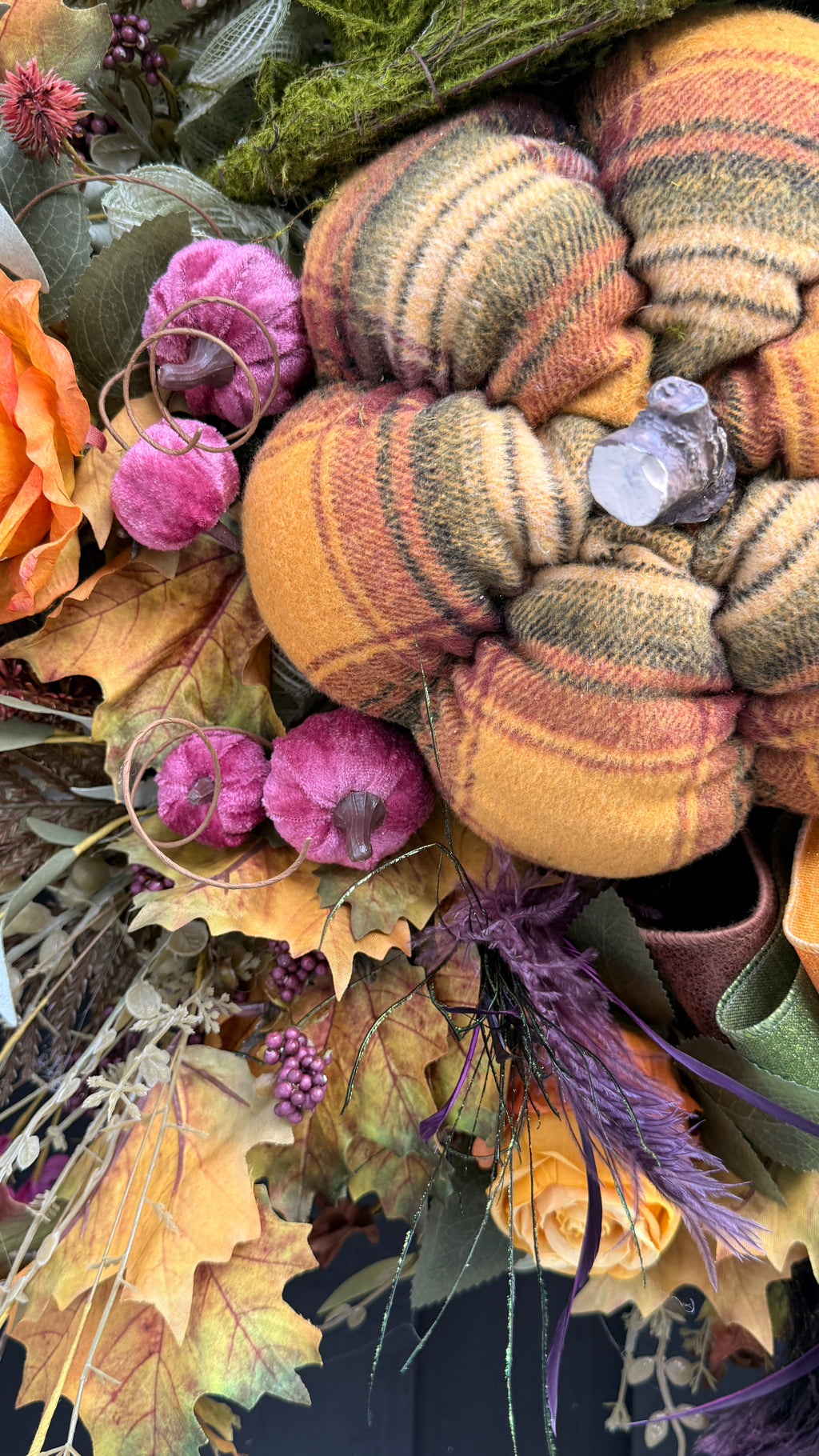 🍂 Whimsical Woodland Fall Wreath with Moss Top Hat