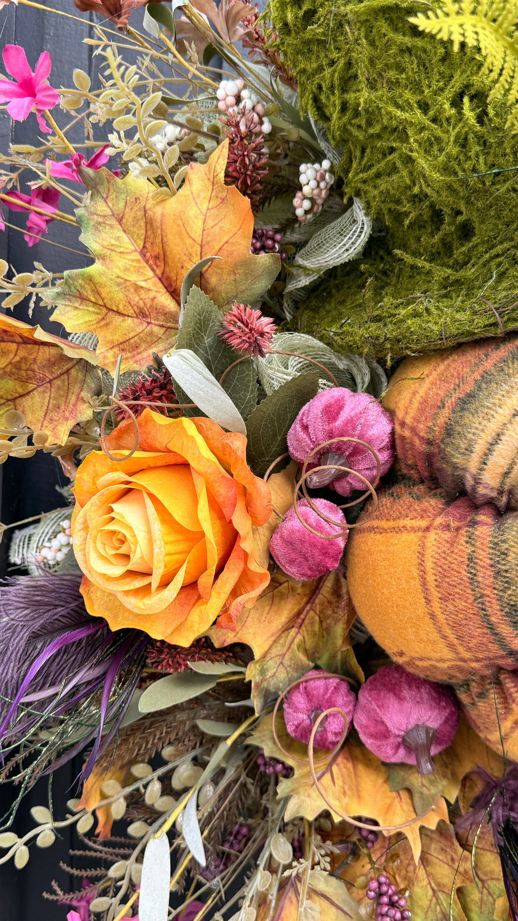🍂 Whimsical Woodland Fall Wreath with Moss Top Hat