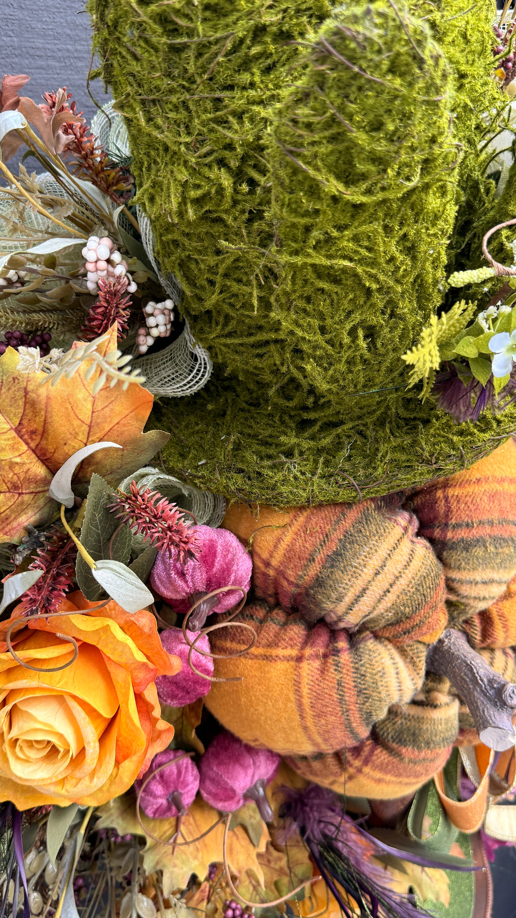🍂 Whimsical Woodland Fall Wreath with Moss Top Hat