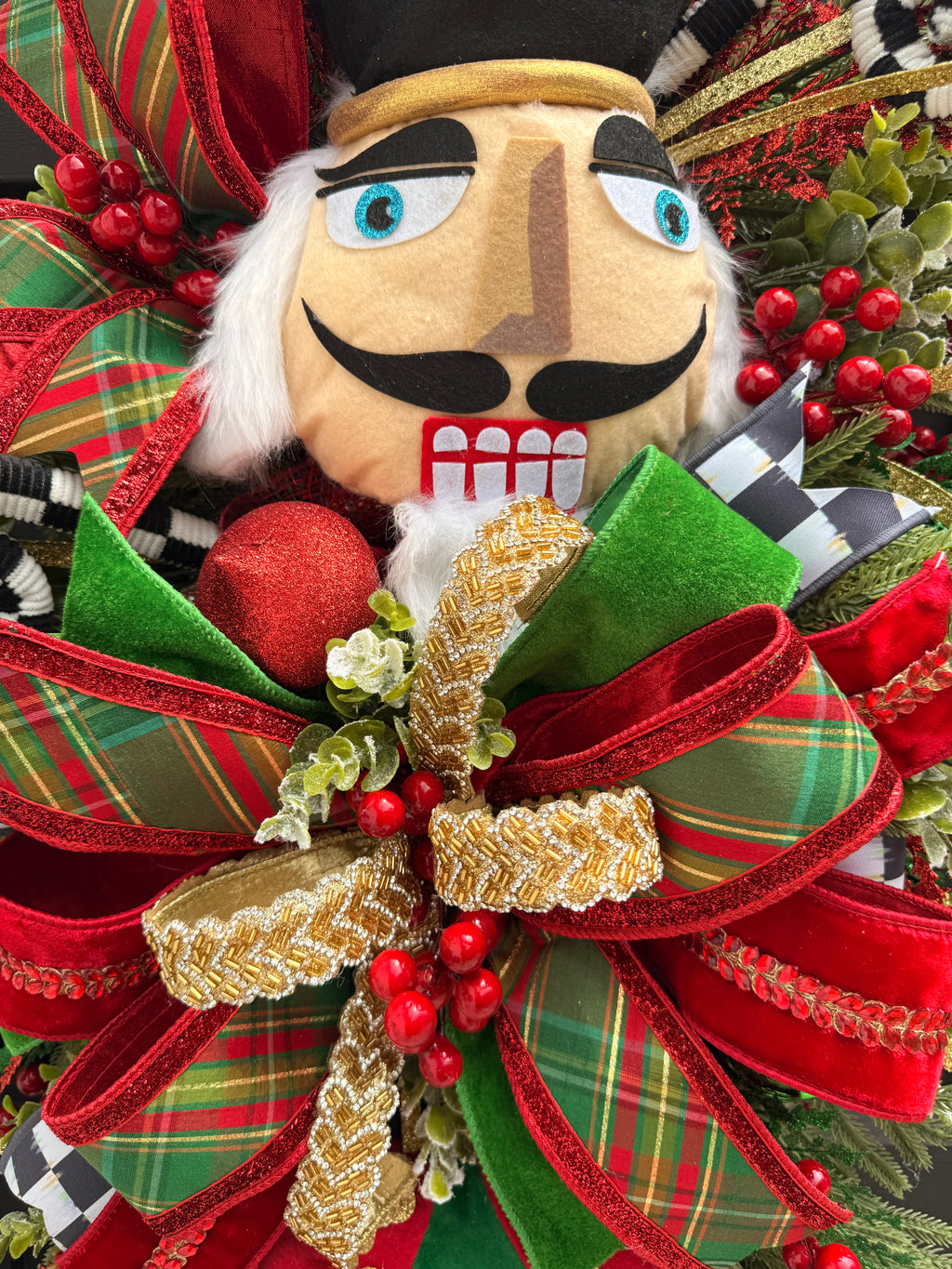 Traditional Nutcracker Christmas Swag for Front Door