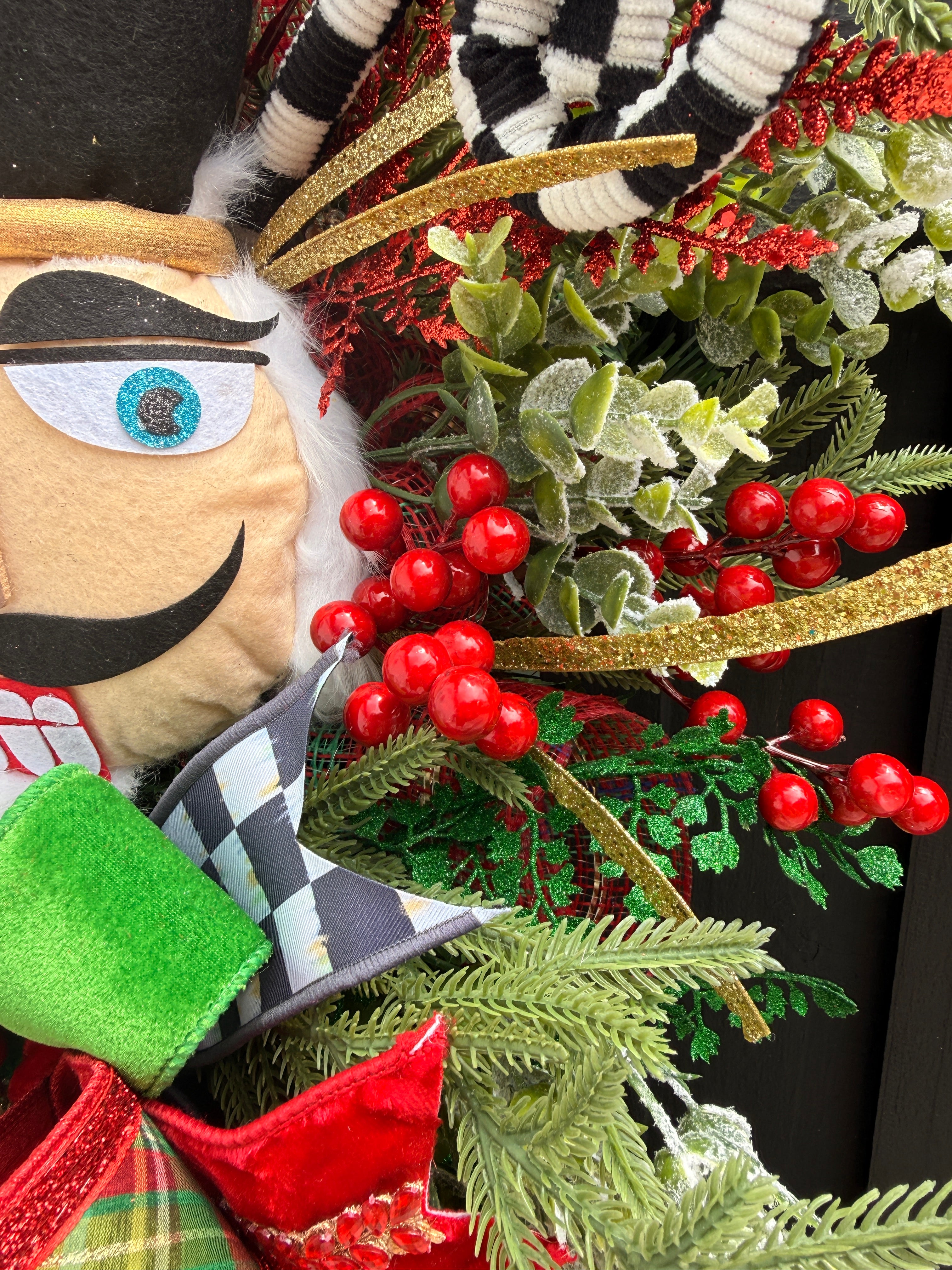 Traditional Nutcracker Christmas Swag for Front Door