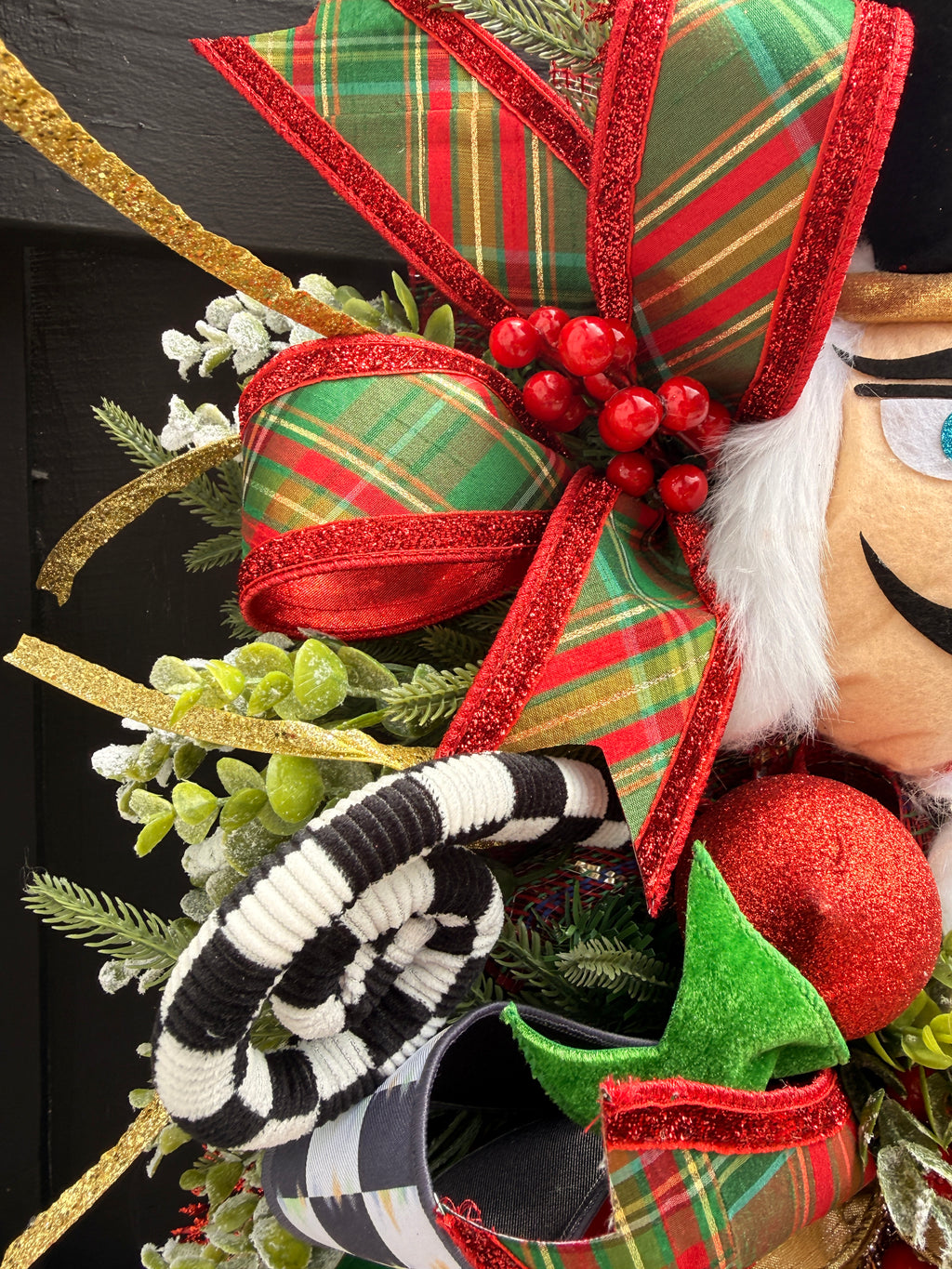 Traditional Nutcracker Christmas Swag for Front Door