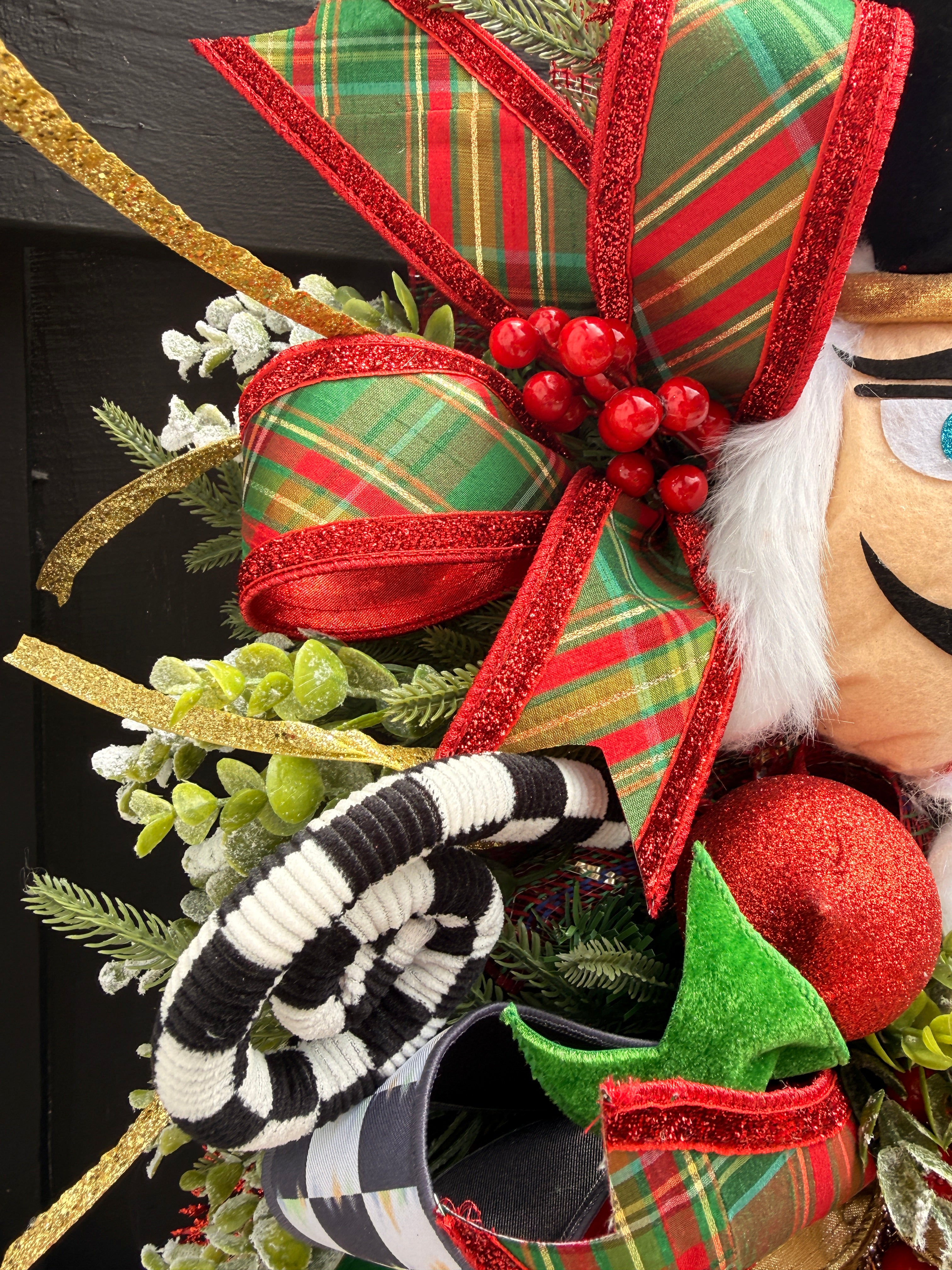 Traditional Nutcracker Christmas Swag for Front Door