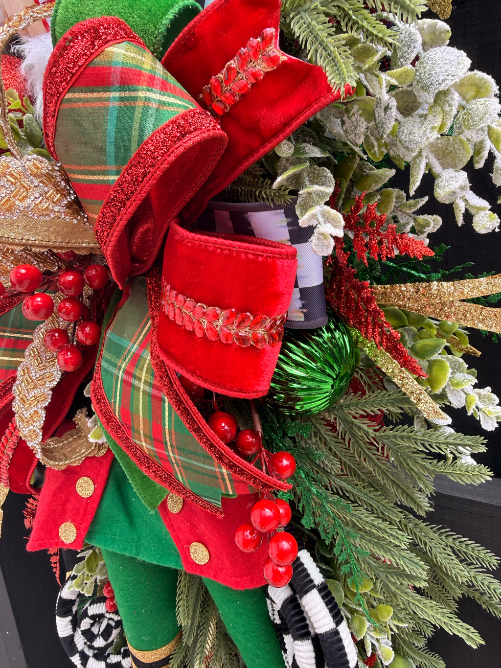 Traditional Nutcracker Christmas Swag for Front Door