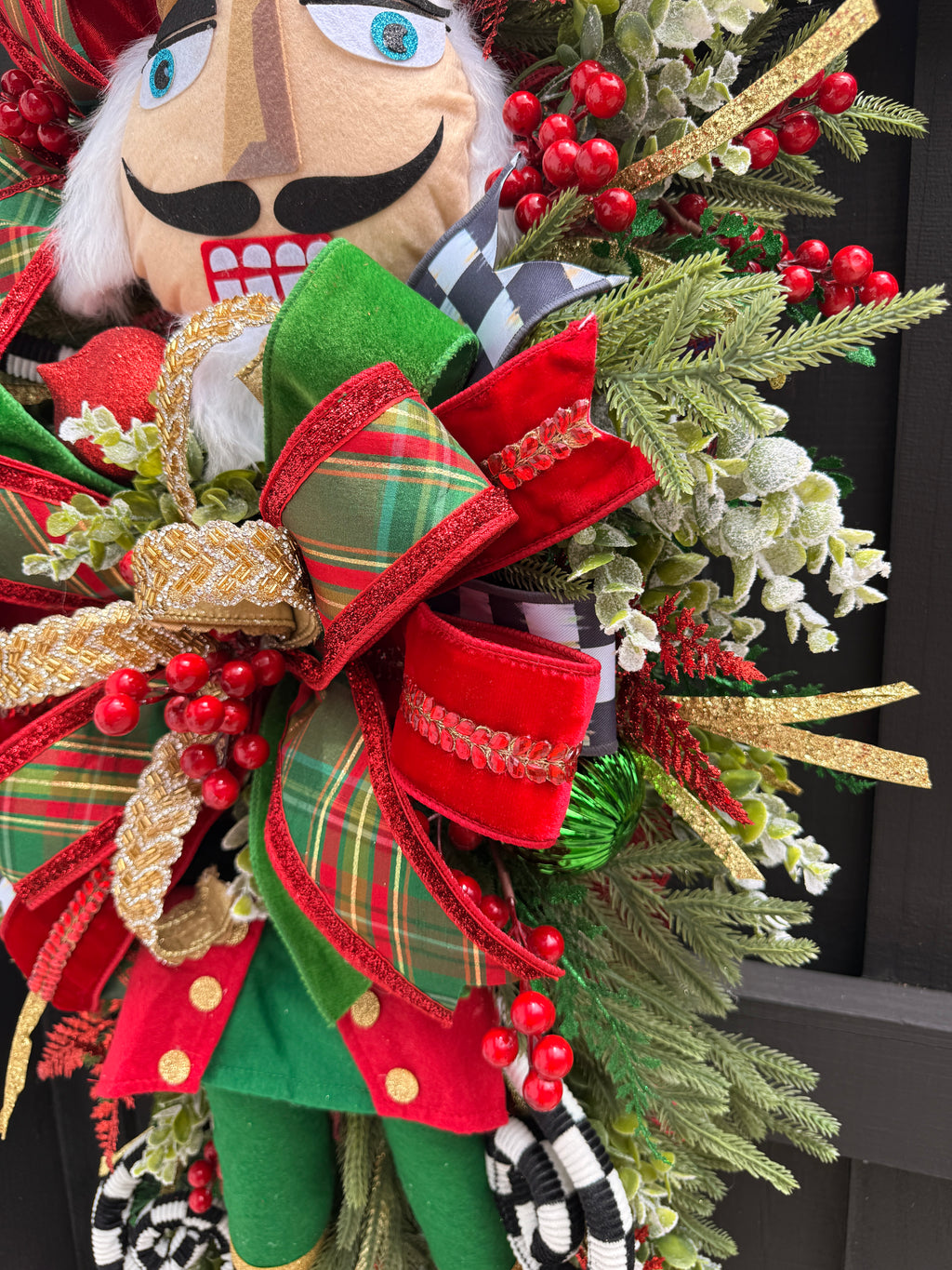Traditional Nutcracker Christmas Swag for Front Door
