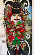 Traditional Nutcracker Christmas Swag for Front Door