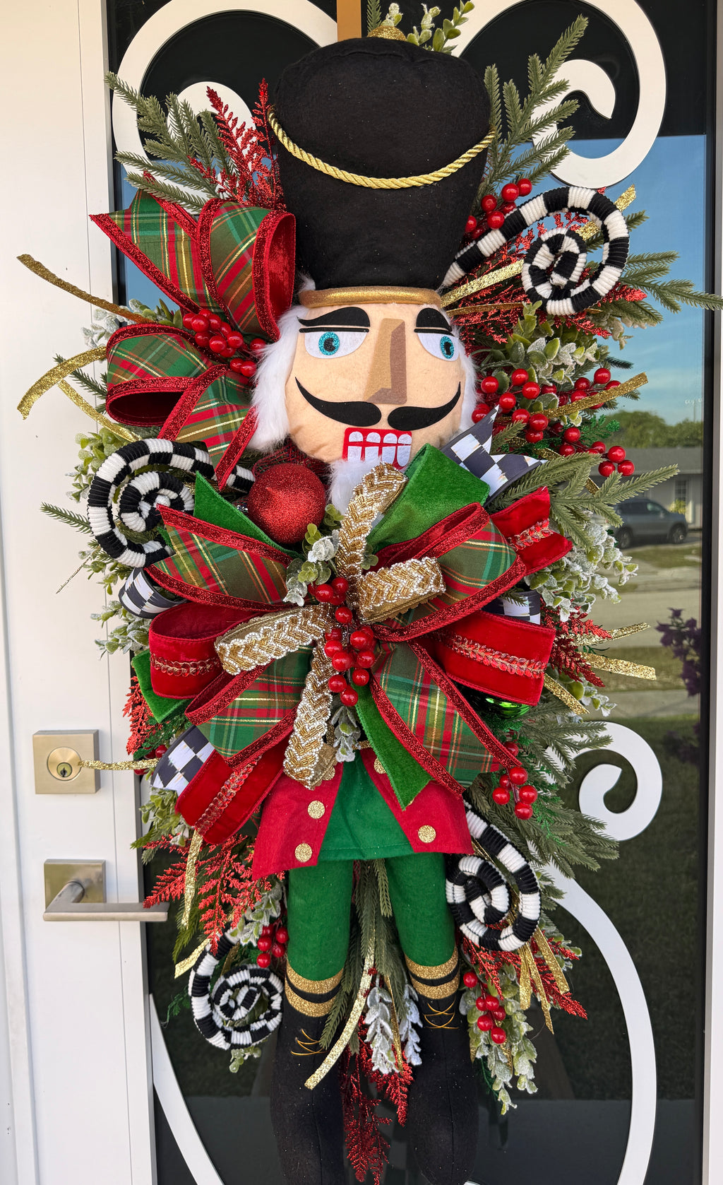 Traditional Nutcracker Christmas Swag for Front Door