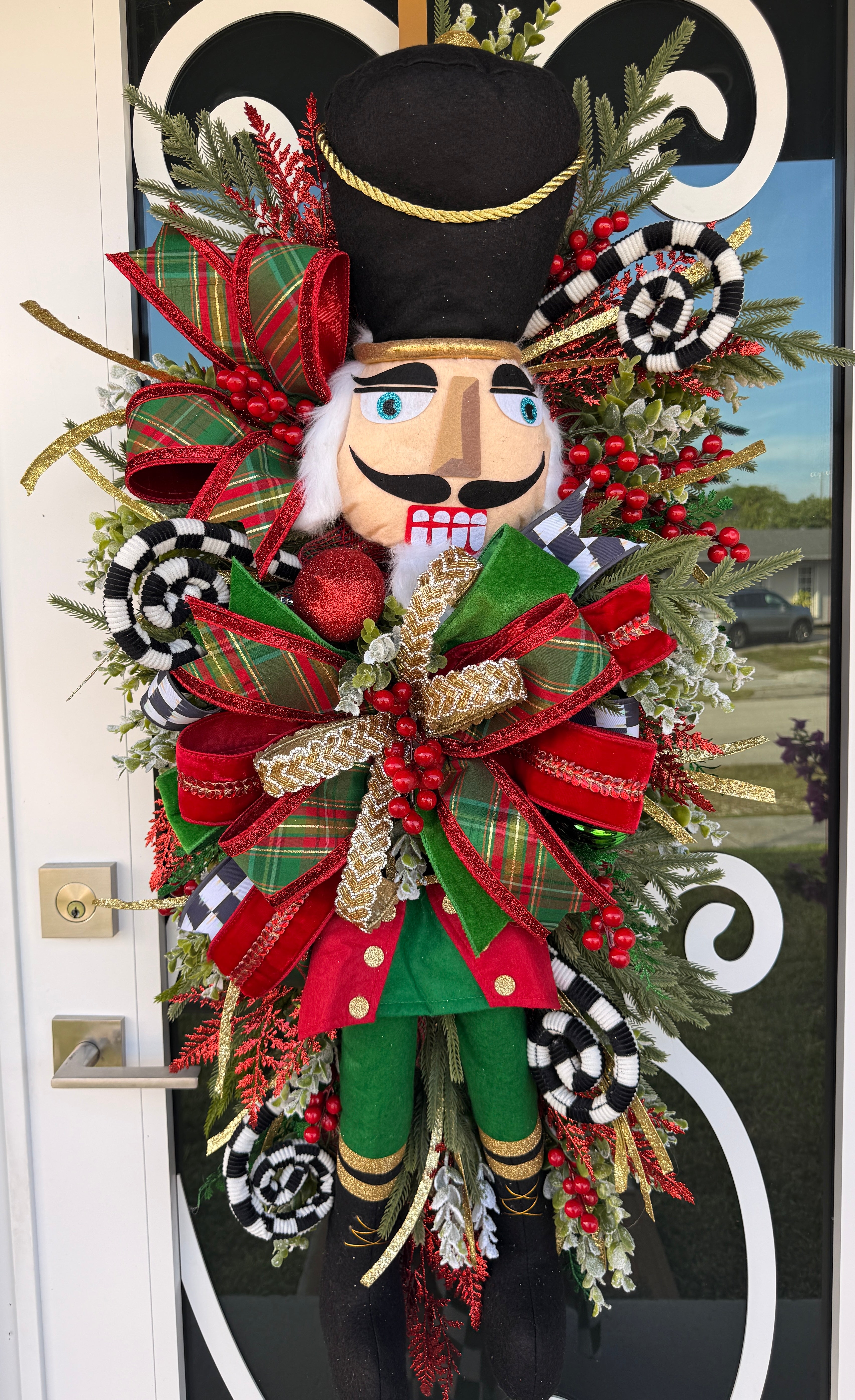 Traditional Nutcracker Christmas Swag for Front Door