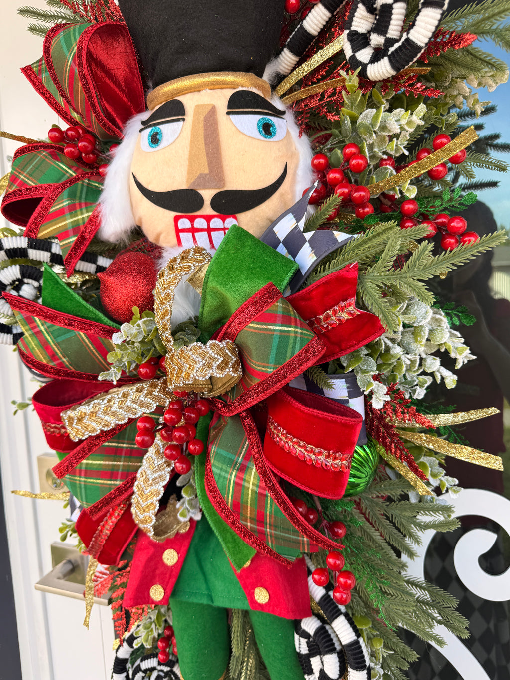 Traditional Nutcracker Christmas Swag for Front Door