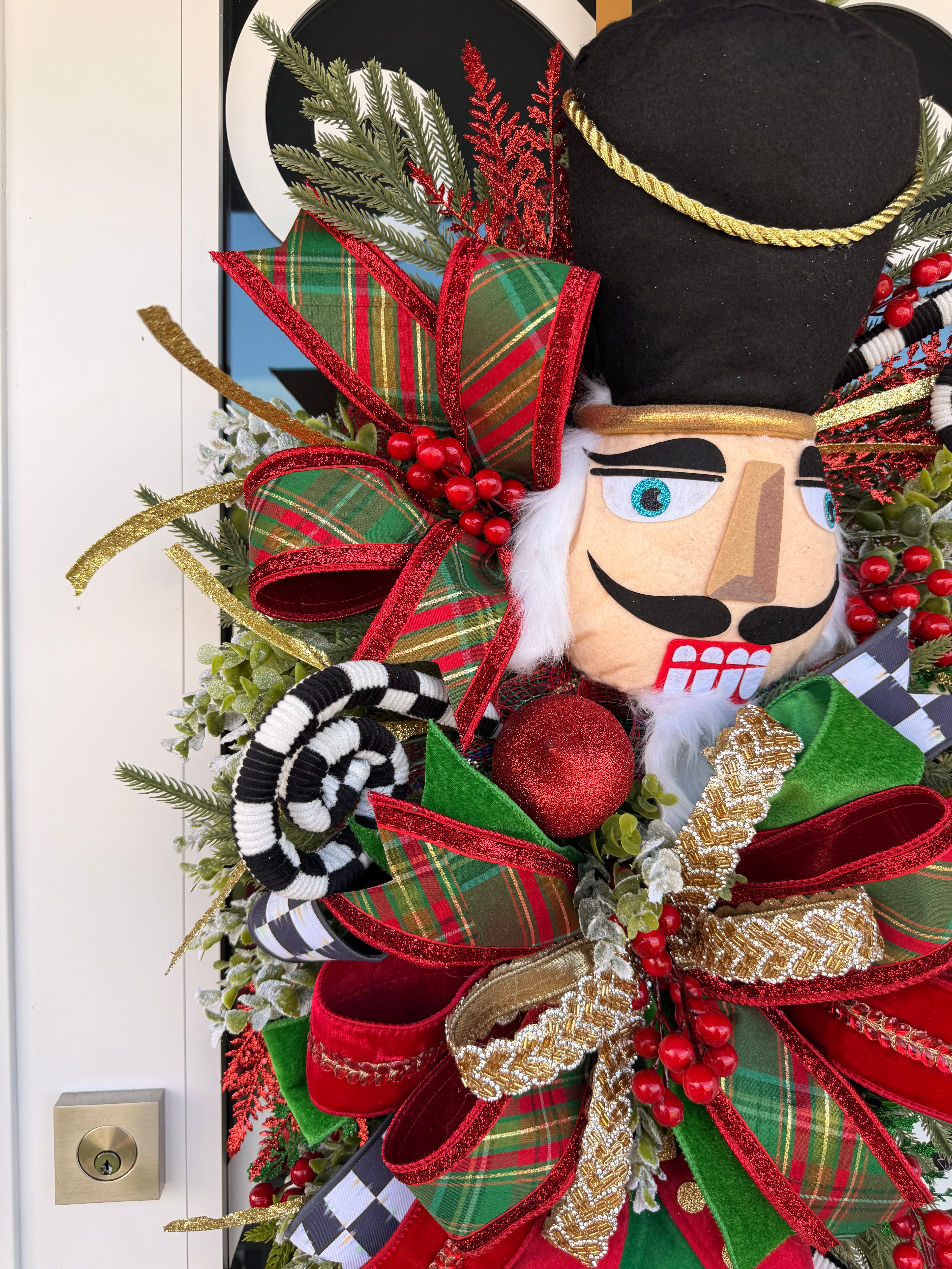 Traditional Nutcracker Christmas Swag for Front Door