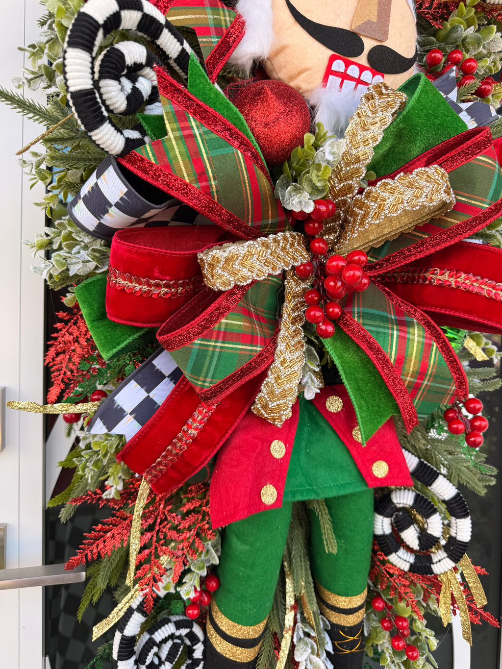 Traditional Nutcracker Christmas Swag for Front Door