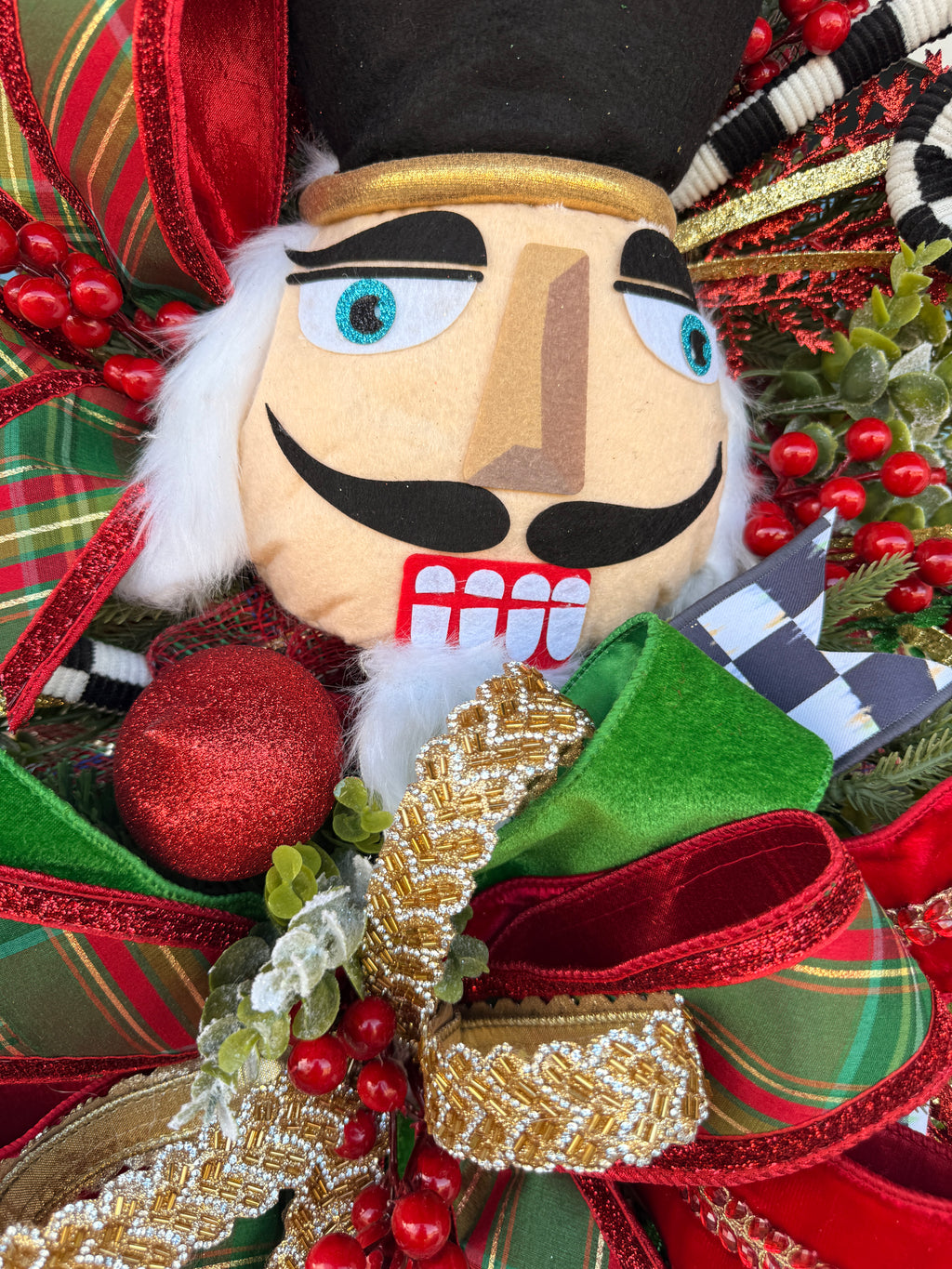 Traditional Nutcracker Christmas Swag for Front Door