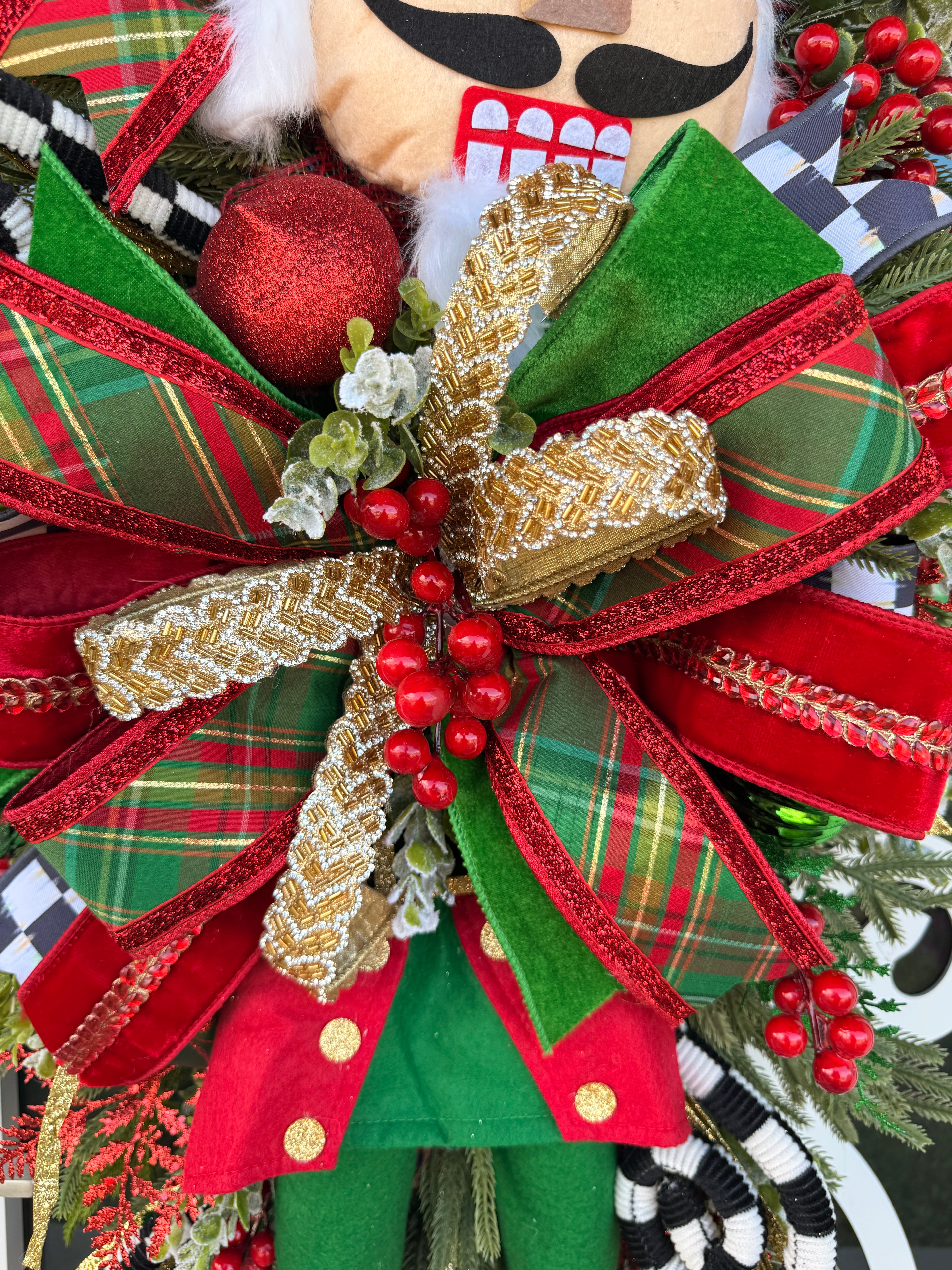 Traditional Nutcracker Christmas Swag for Front Door