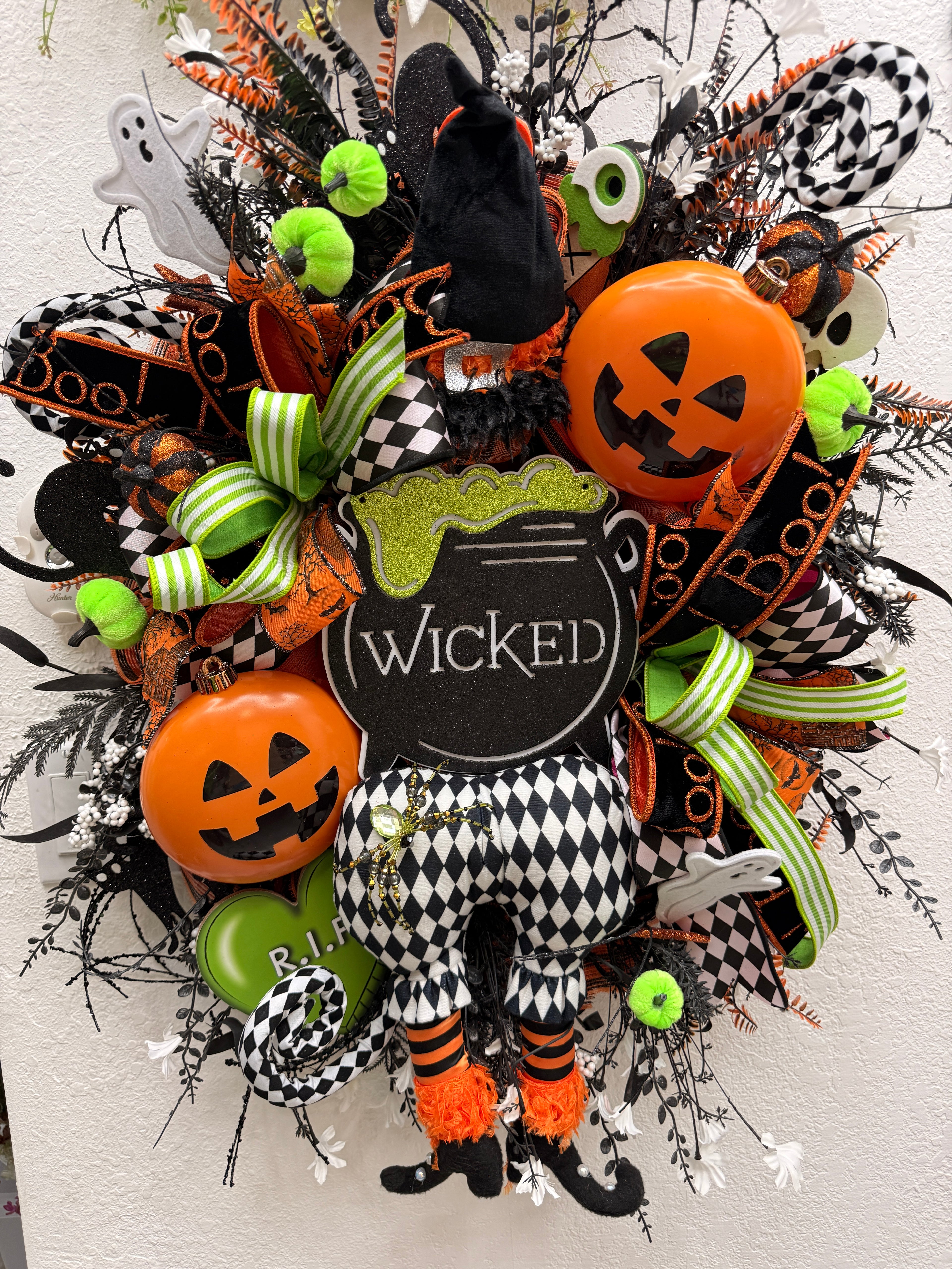 Whimsical Witch Halloween Wreath