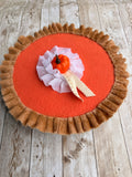 Fake pumpkin pie, faux pumpkin pie, faux pie, primitive pie, fake bake pies, wreath attachments, tiered tray decor, pumpkin pie