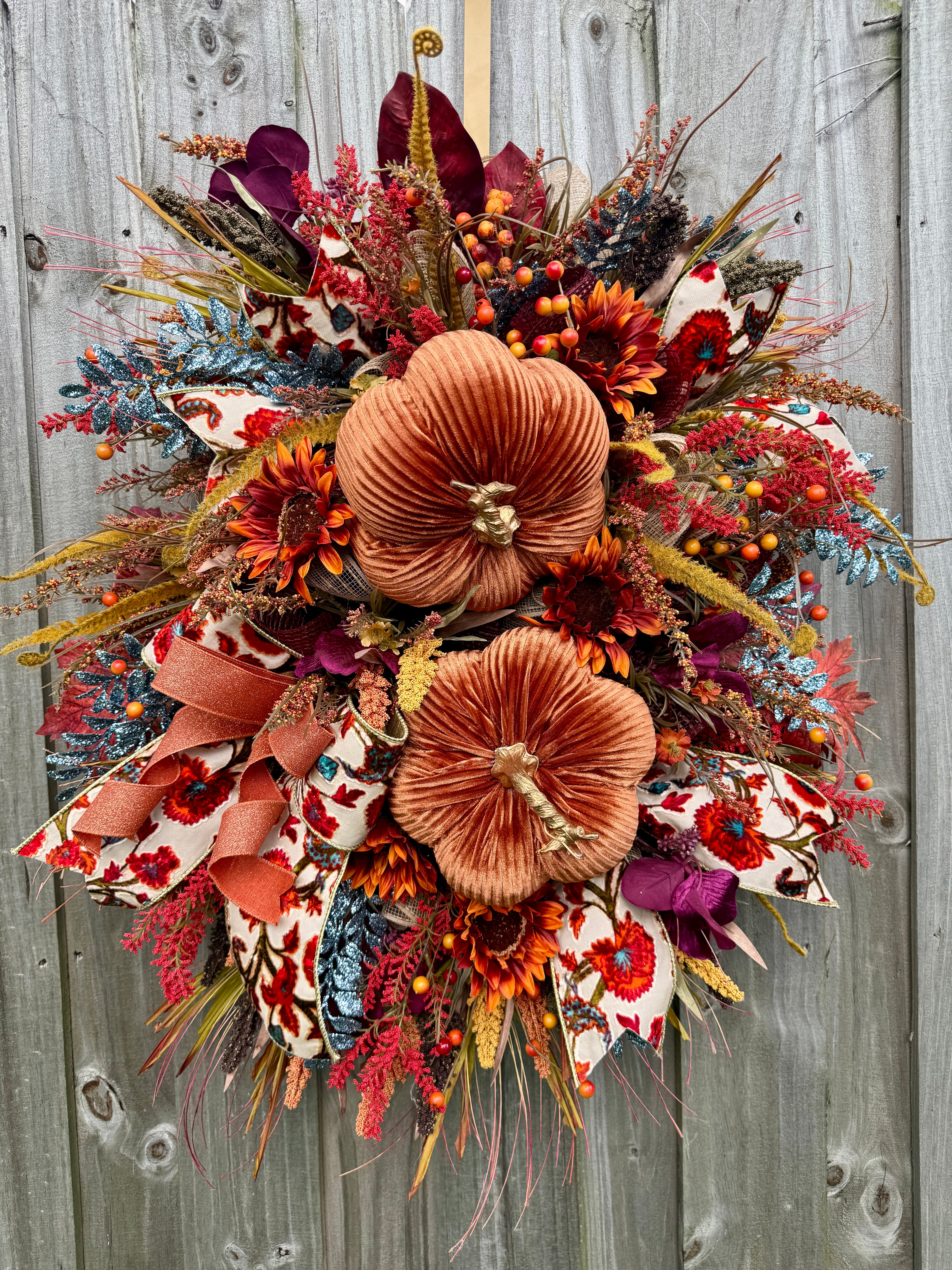 Handmade Fall Pumpkin Wreath