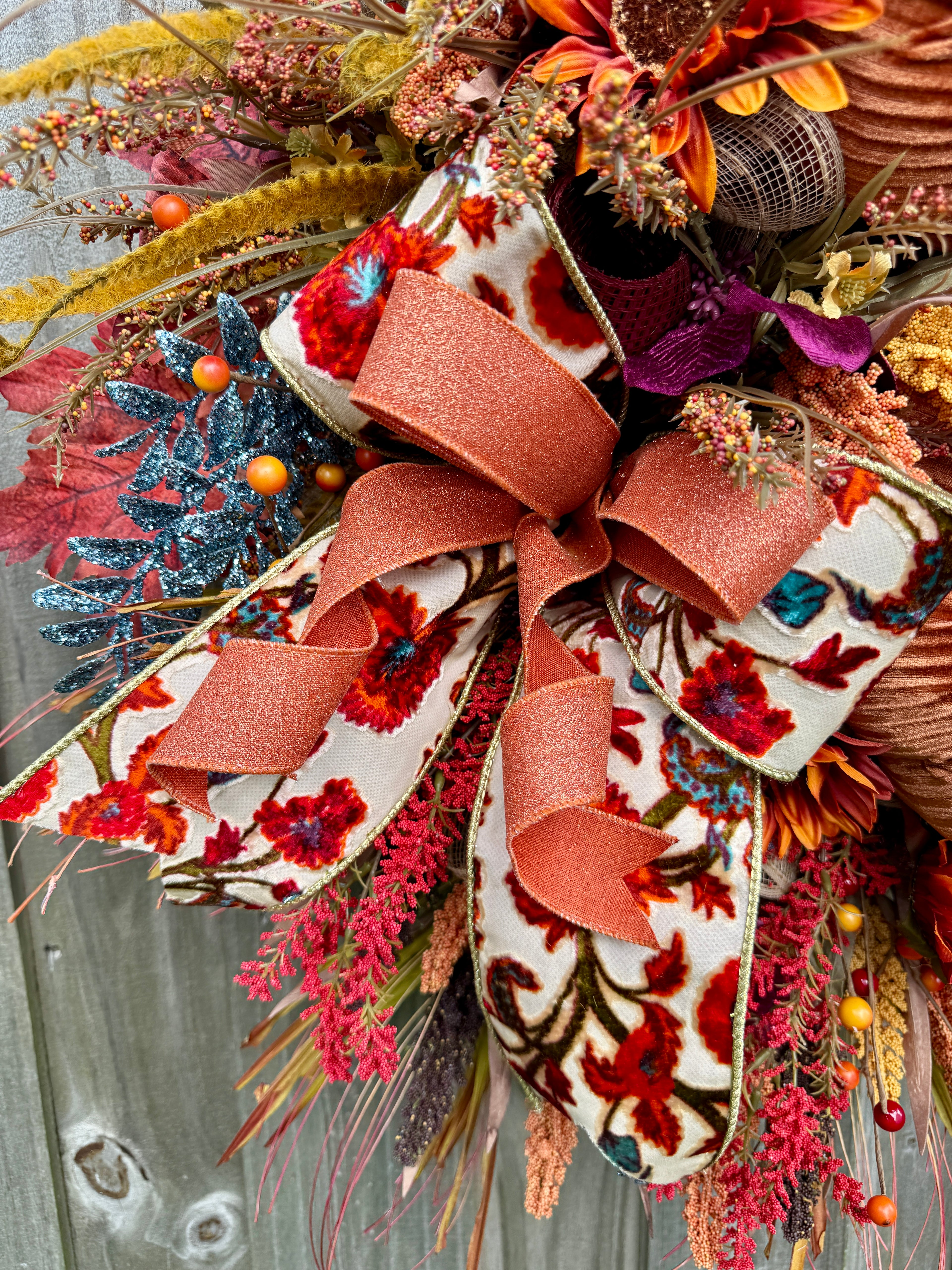 Handmade Fall Pumpkin Wreath