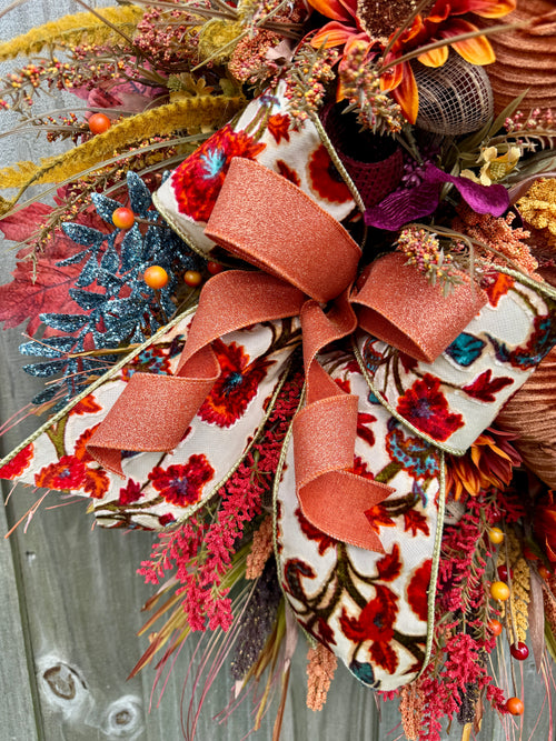 Handmade Fall Pumpkin Wreath