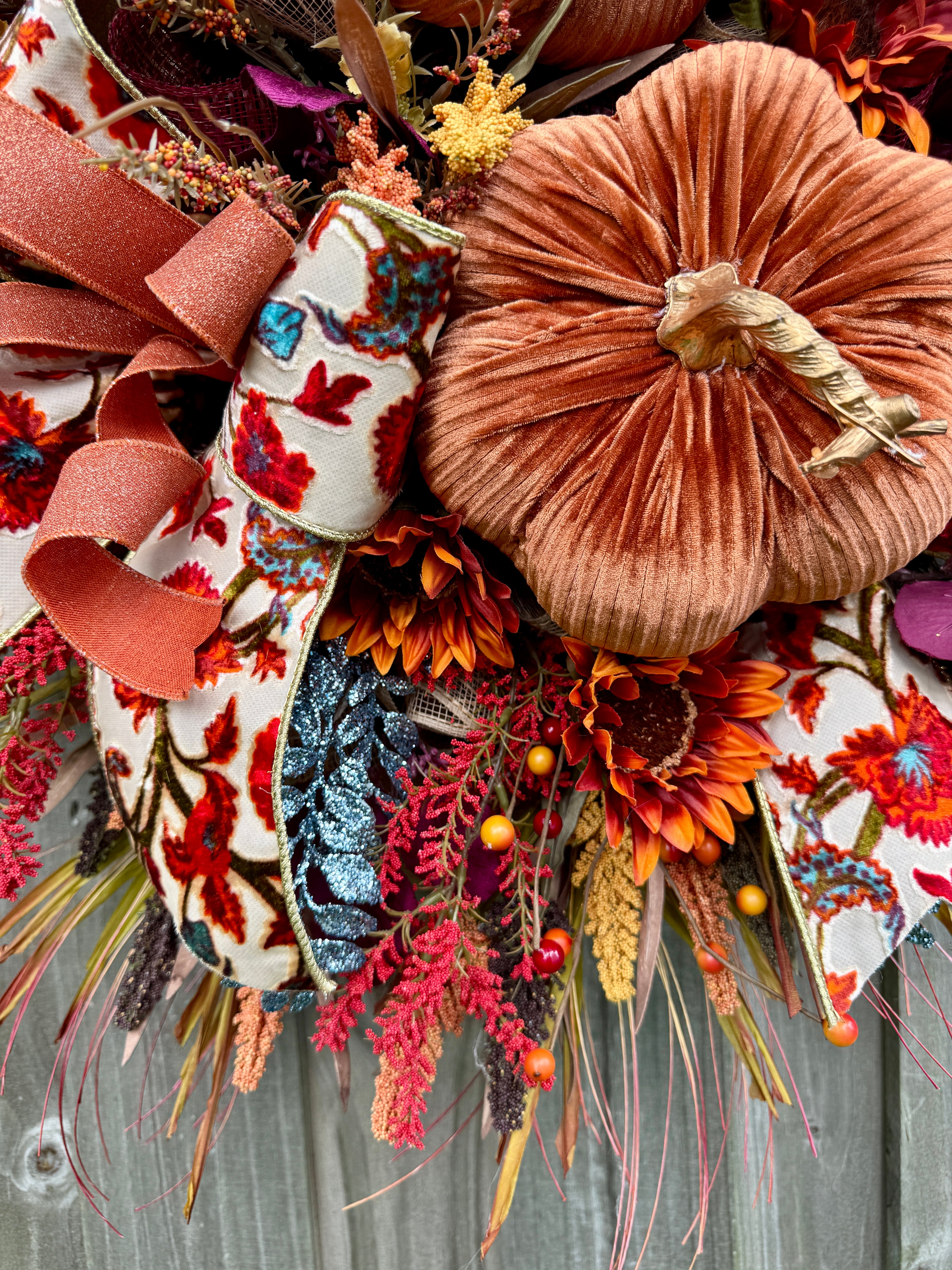 Handmade Fall Pumpkin Wreath