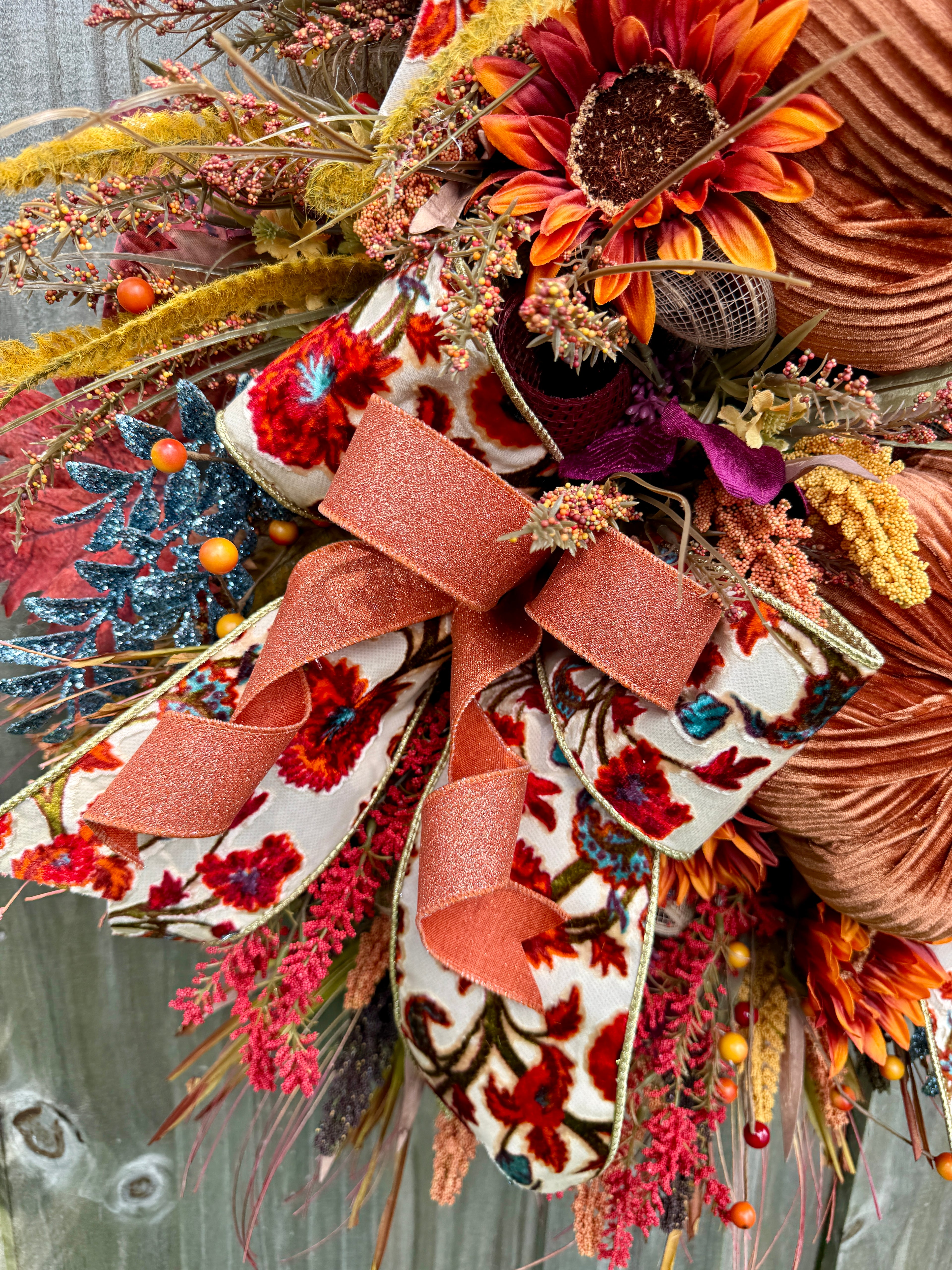 Handmade Fall Pumpkin Wreath