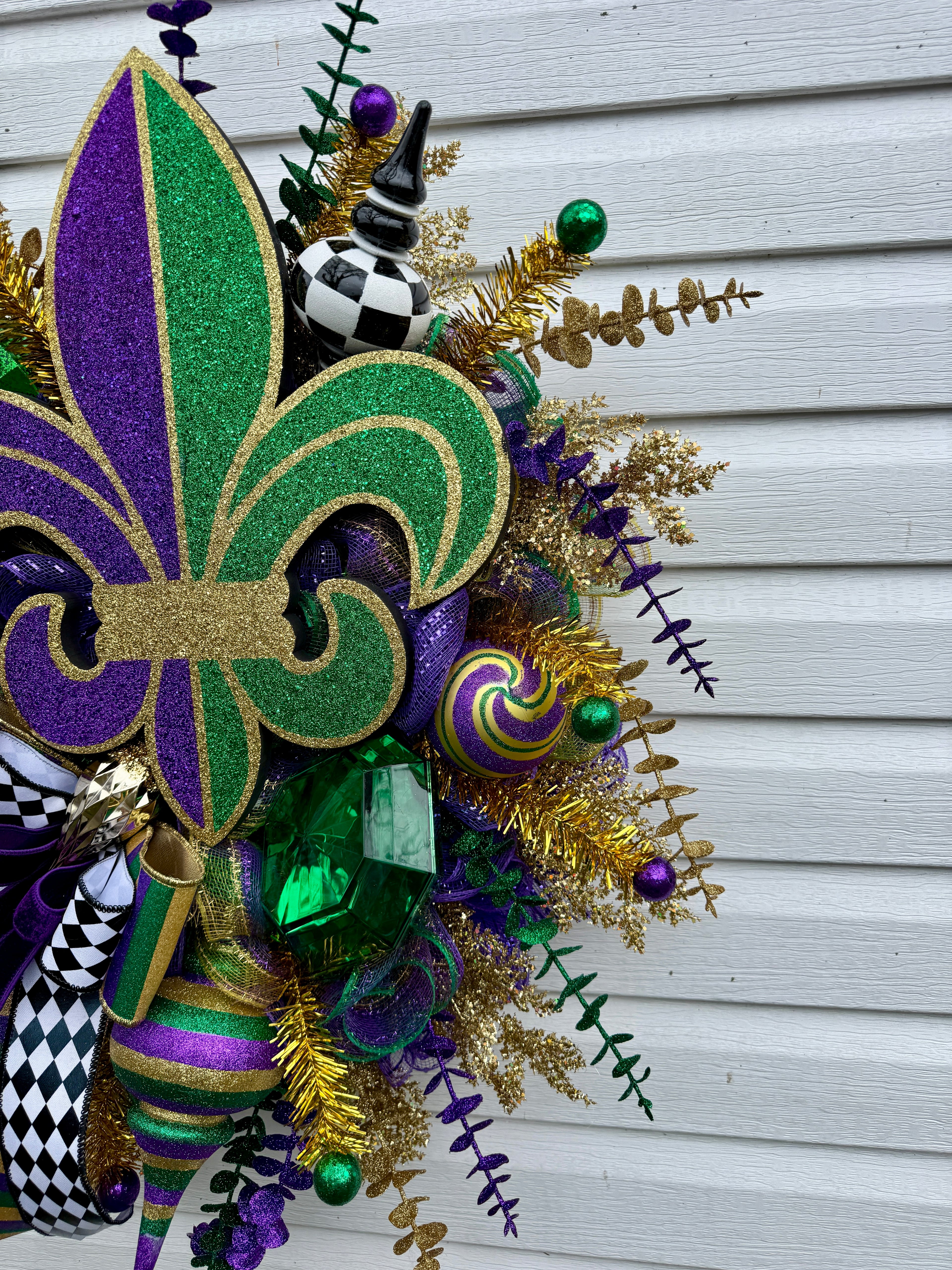 Mardi Gras Wreath Fleur de Lis Wreath