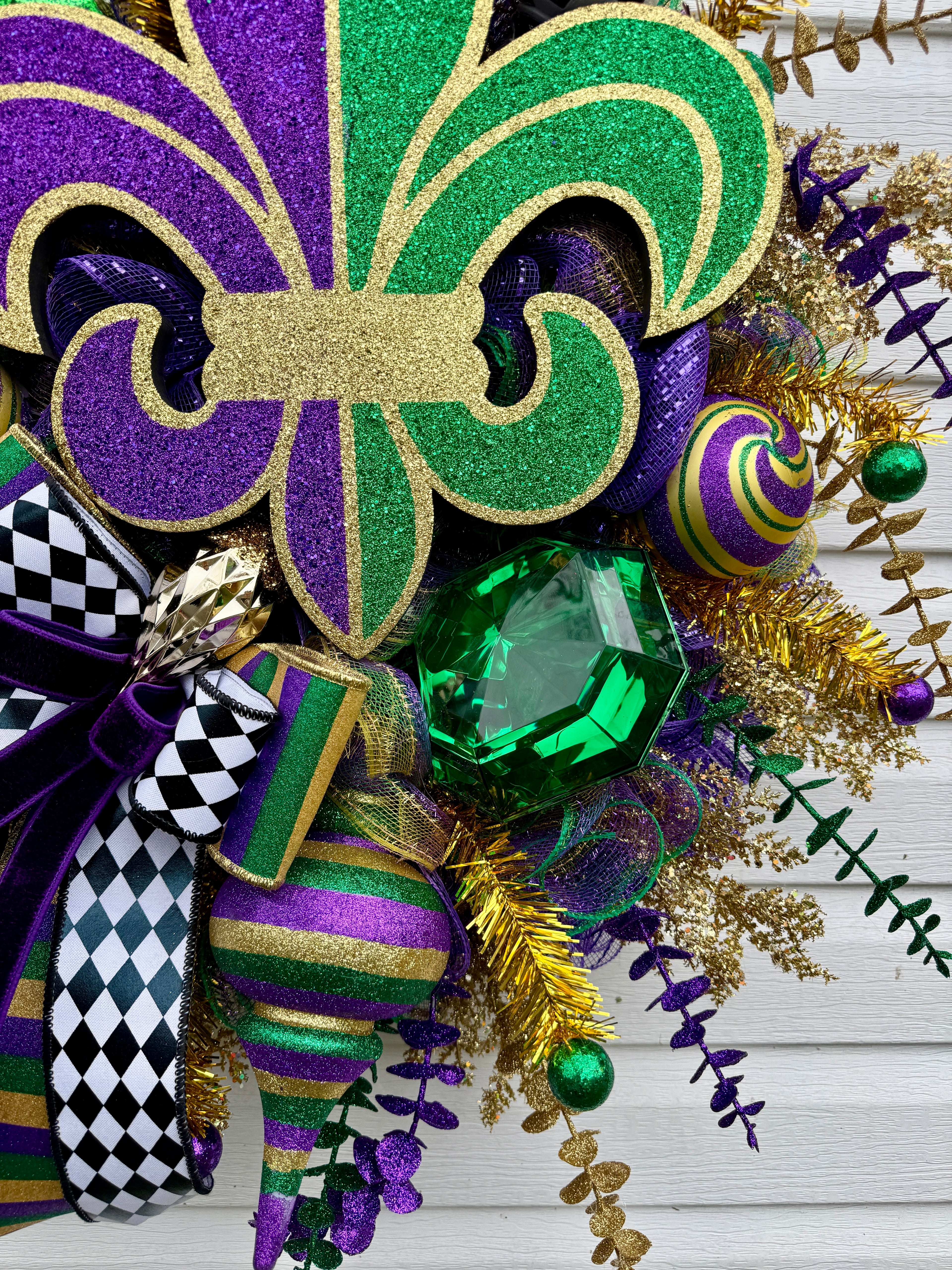 Mardi Gras Wreath Fleur de Lis Wreath