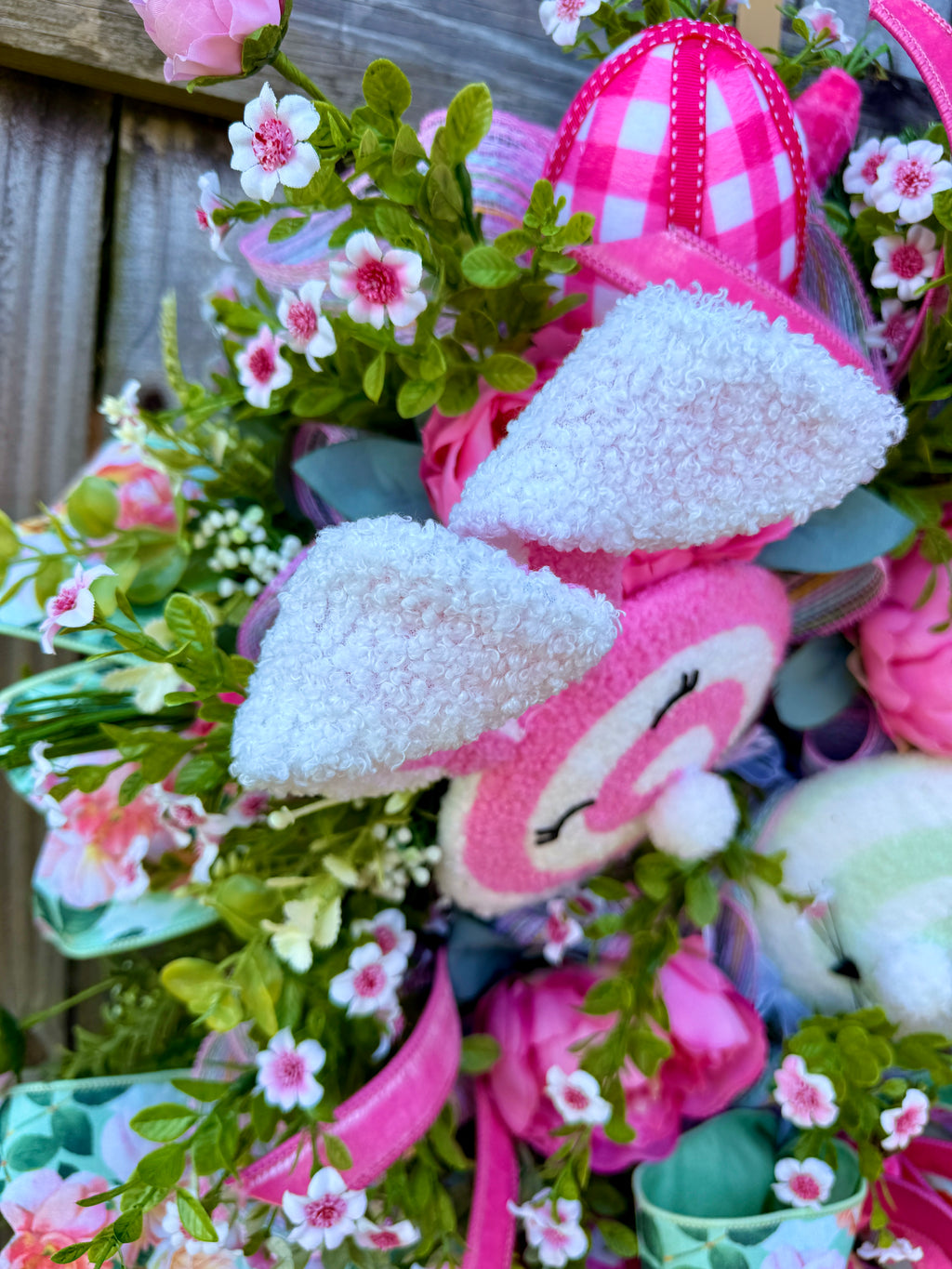 Floral  Easter Bunny Wreath