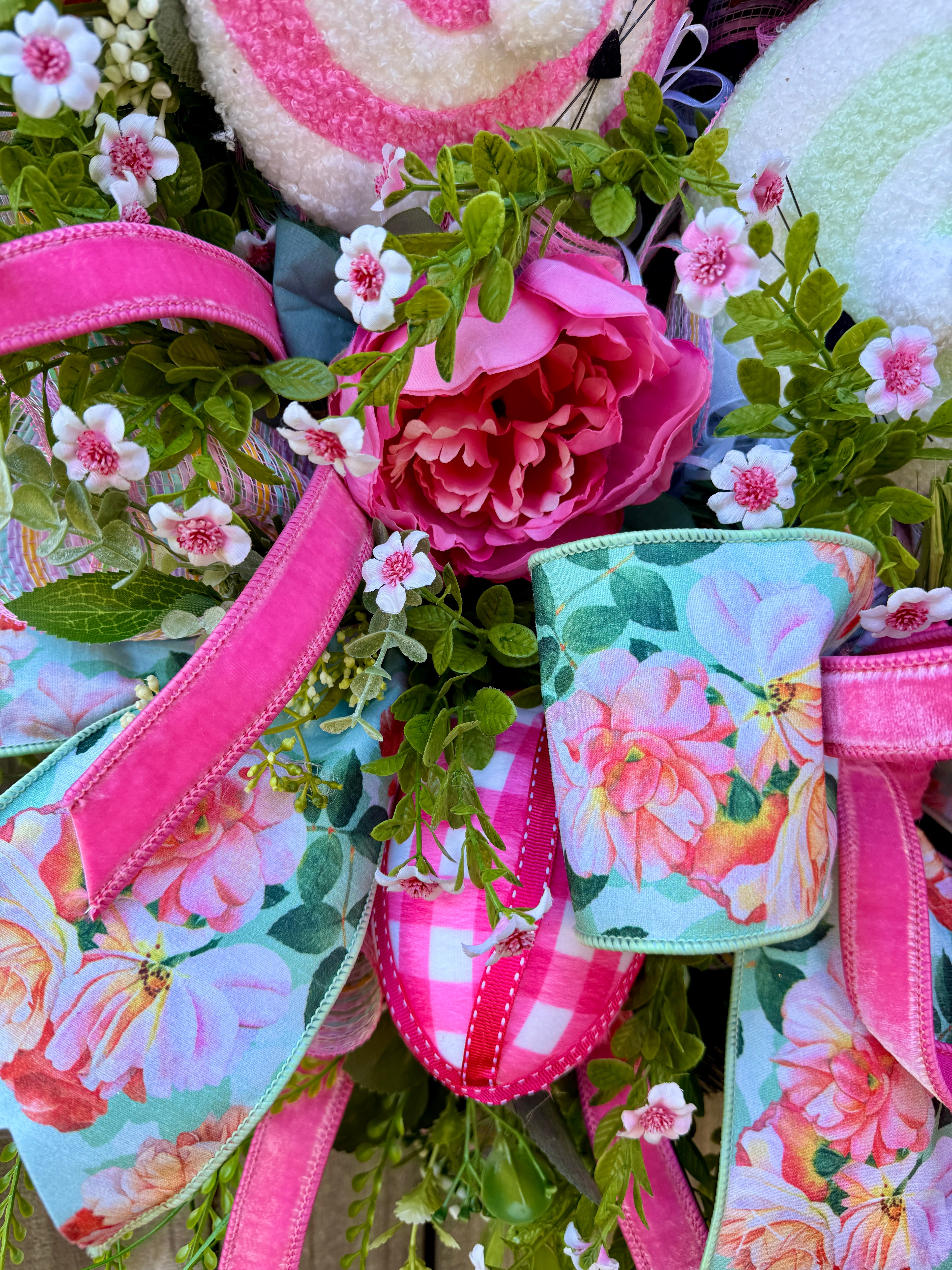 Floral  Easter Bunny Wreath