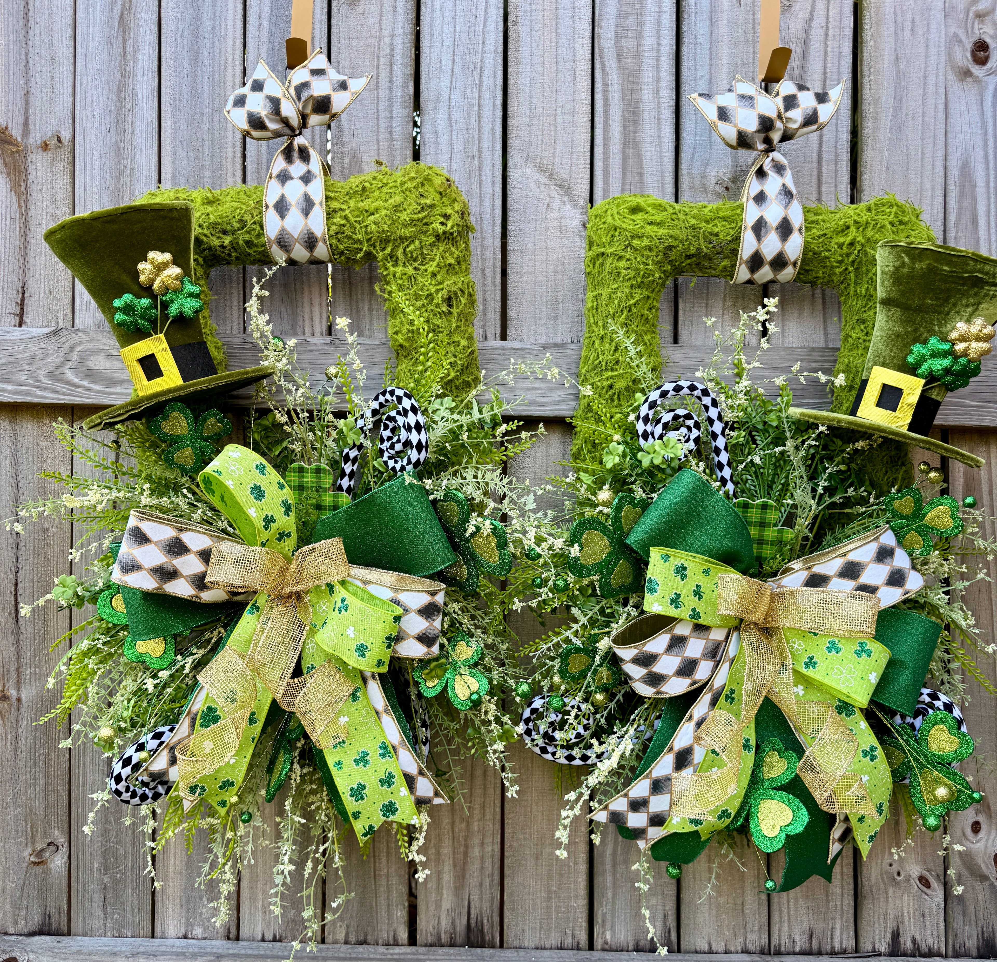 St Patrick's Day Double Door Wreaths