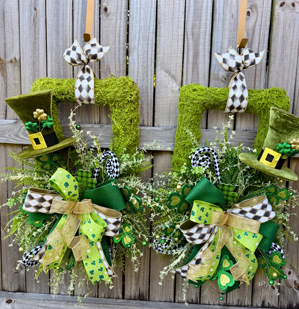 St Patrick's Day Double Door Wreaths