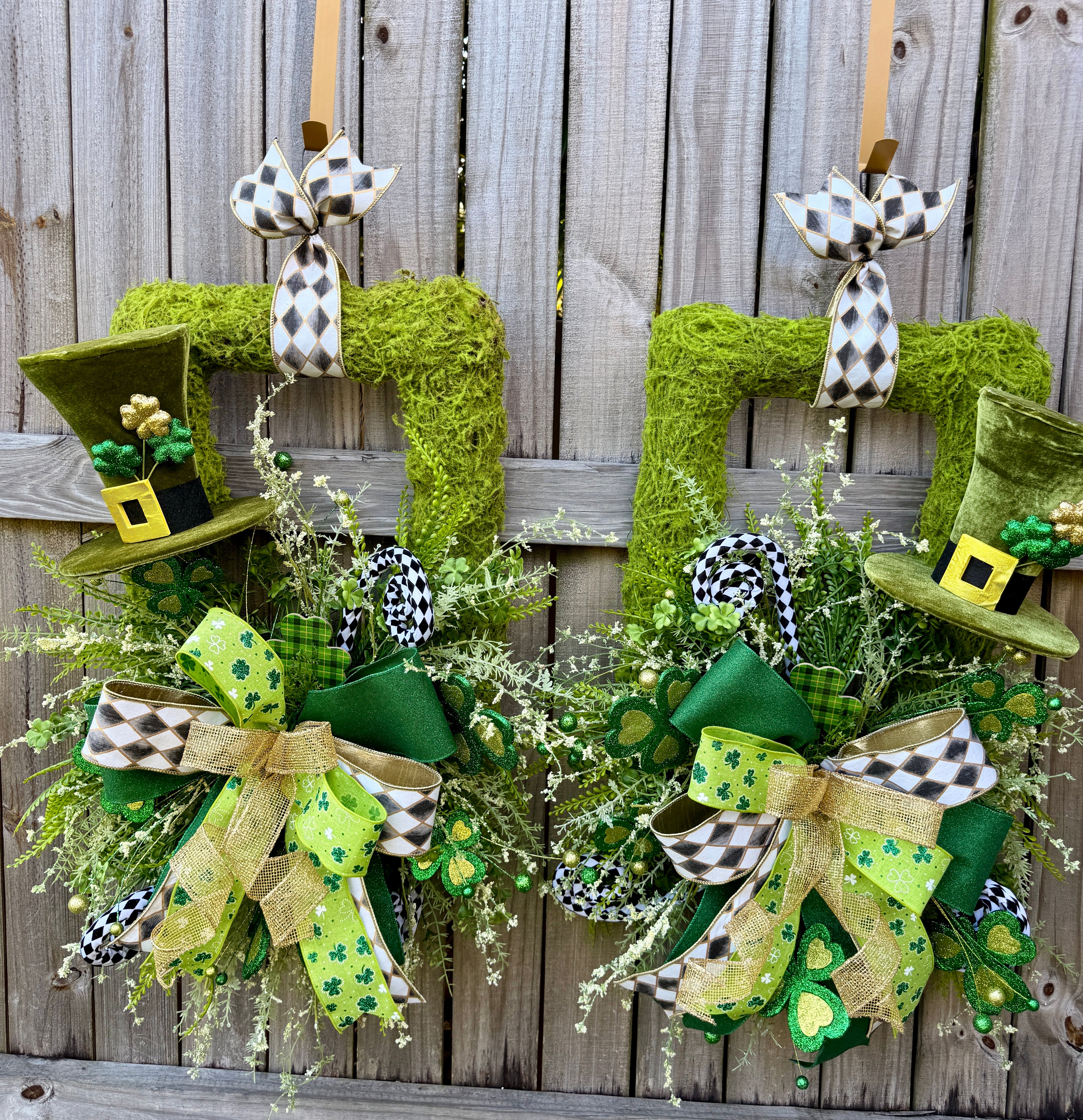 St Patrick's Day Double Door Wreaths