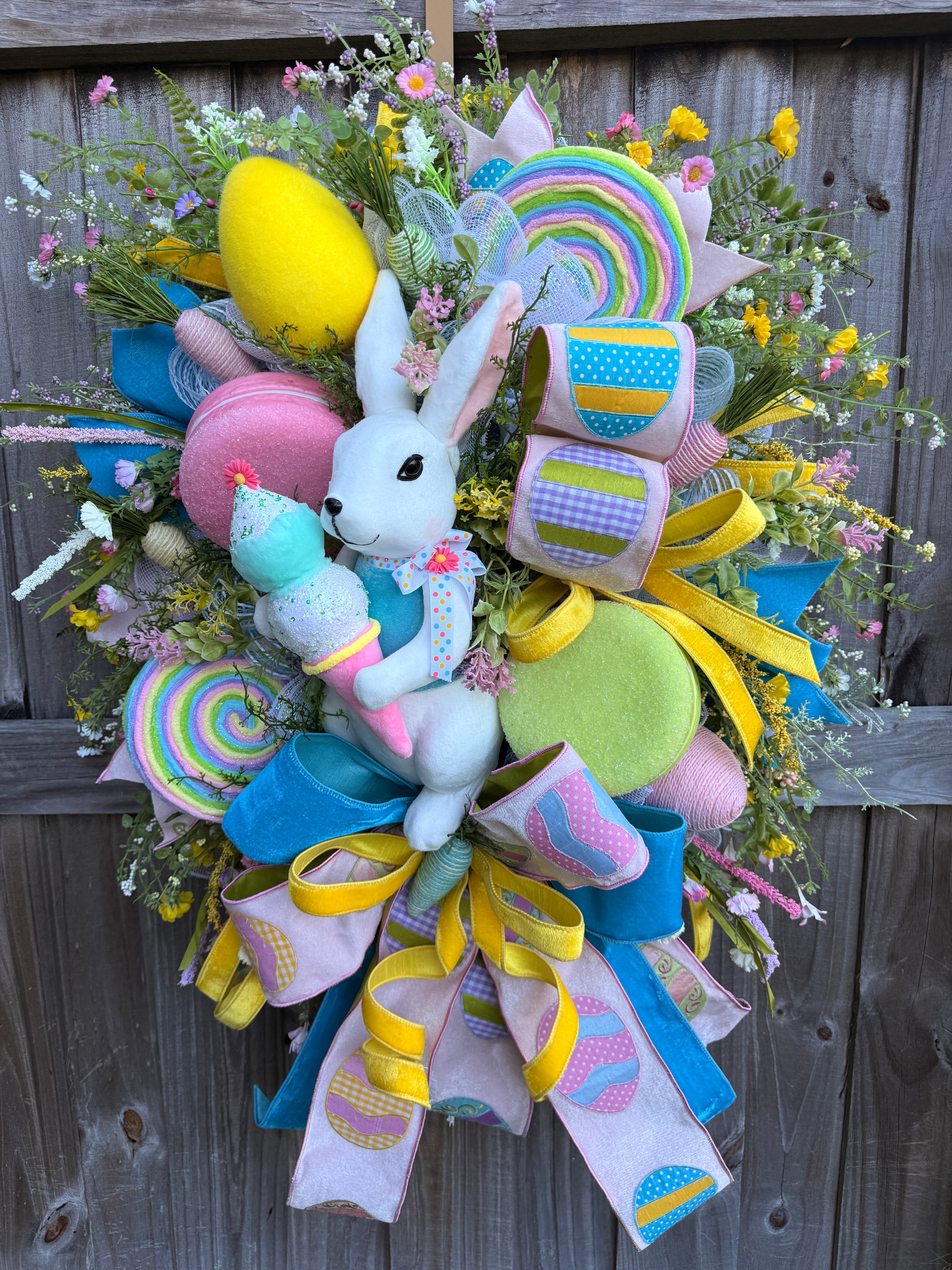 Whimsical Easter Bunny Wreath