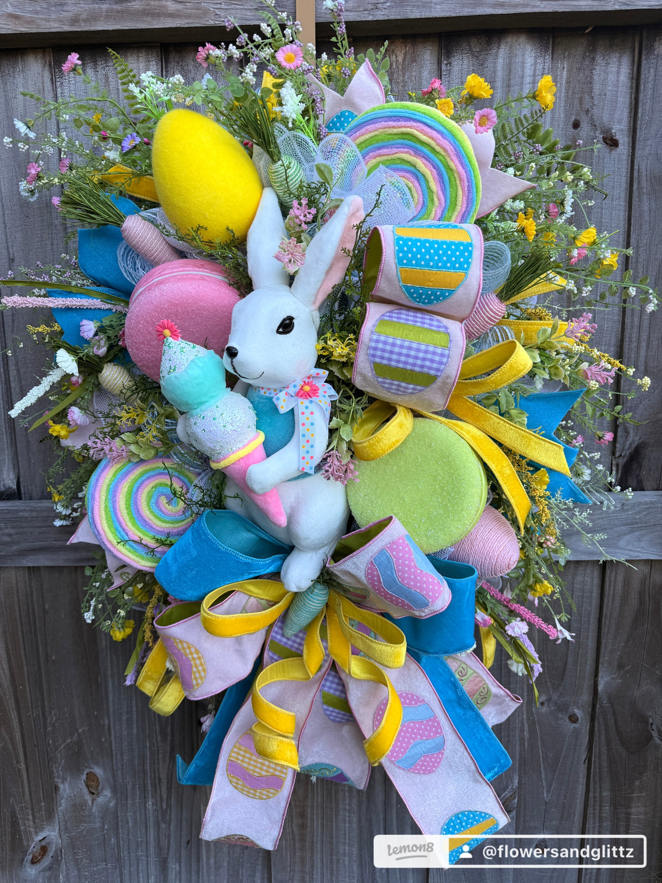 Whimsical Easter Bunny Wreath