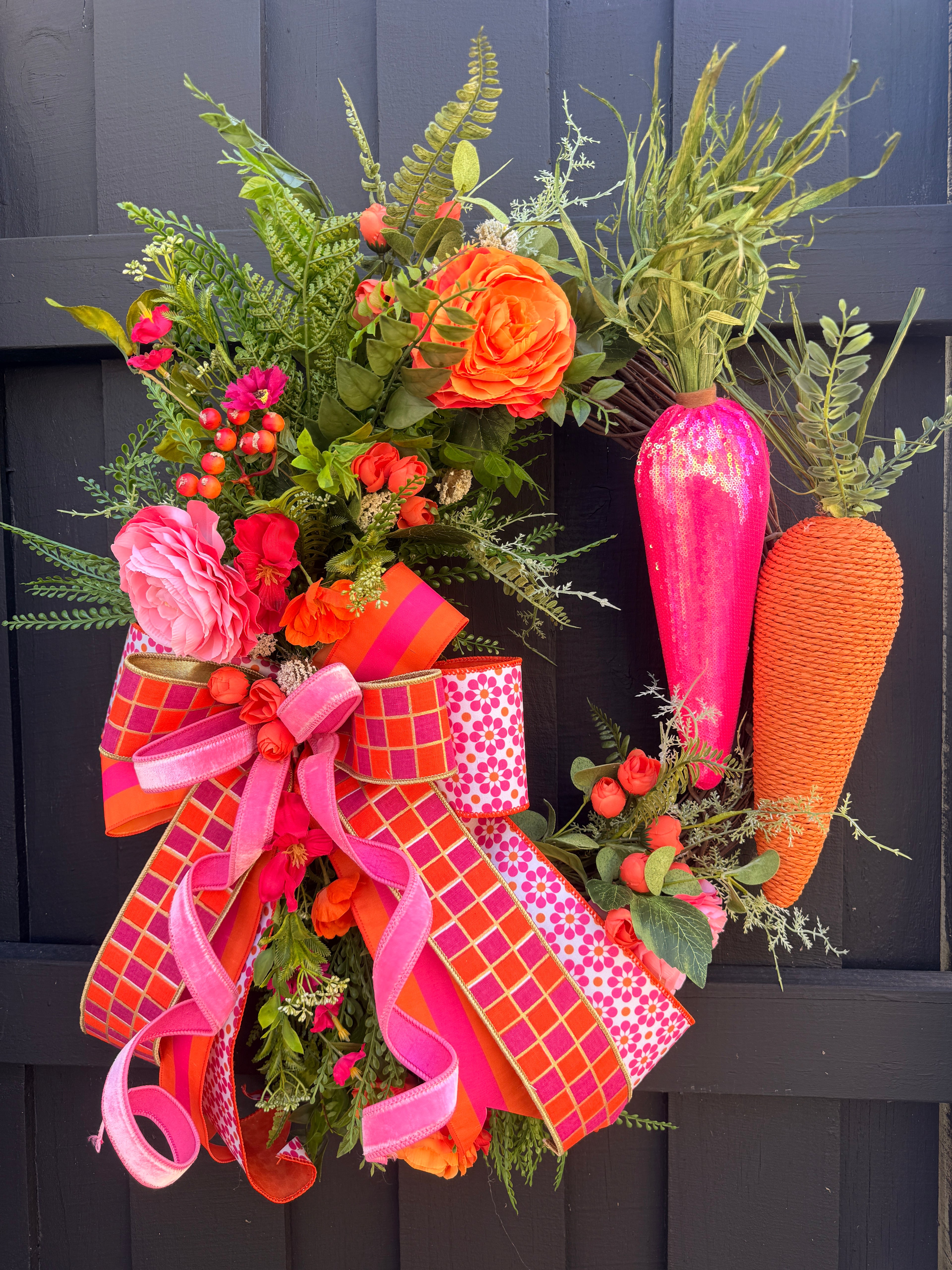 Bright Carrot Wreath for Easter Decor