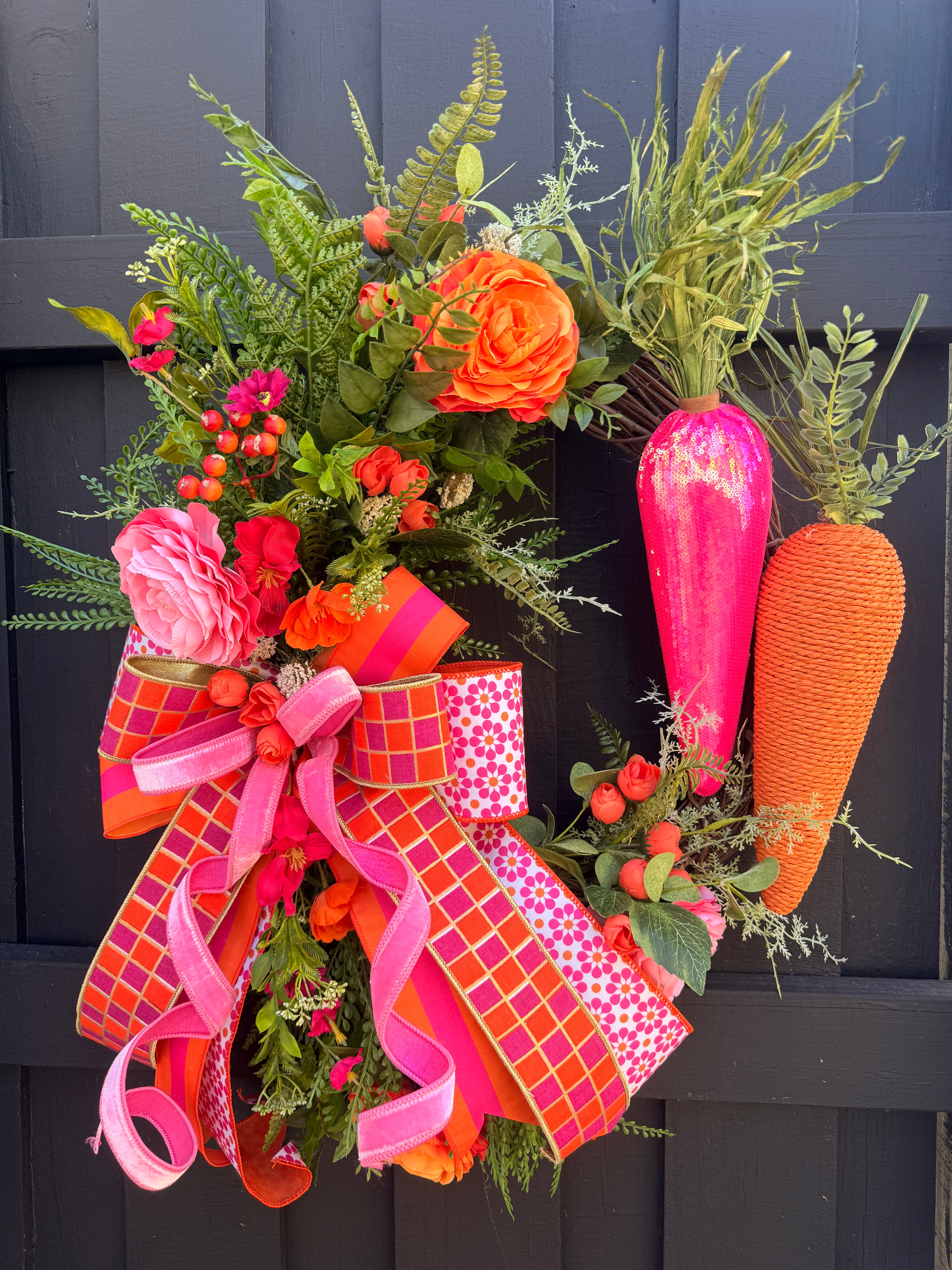 Bright Carrot Wreath for Easter Decor