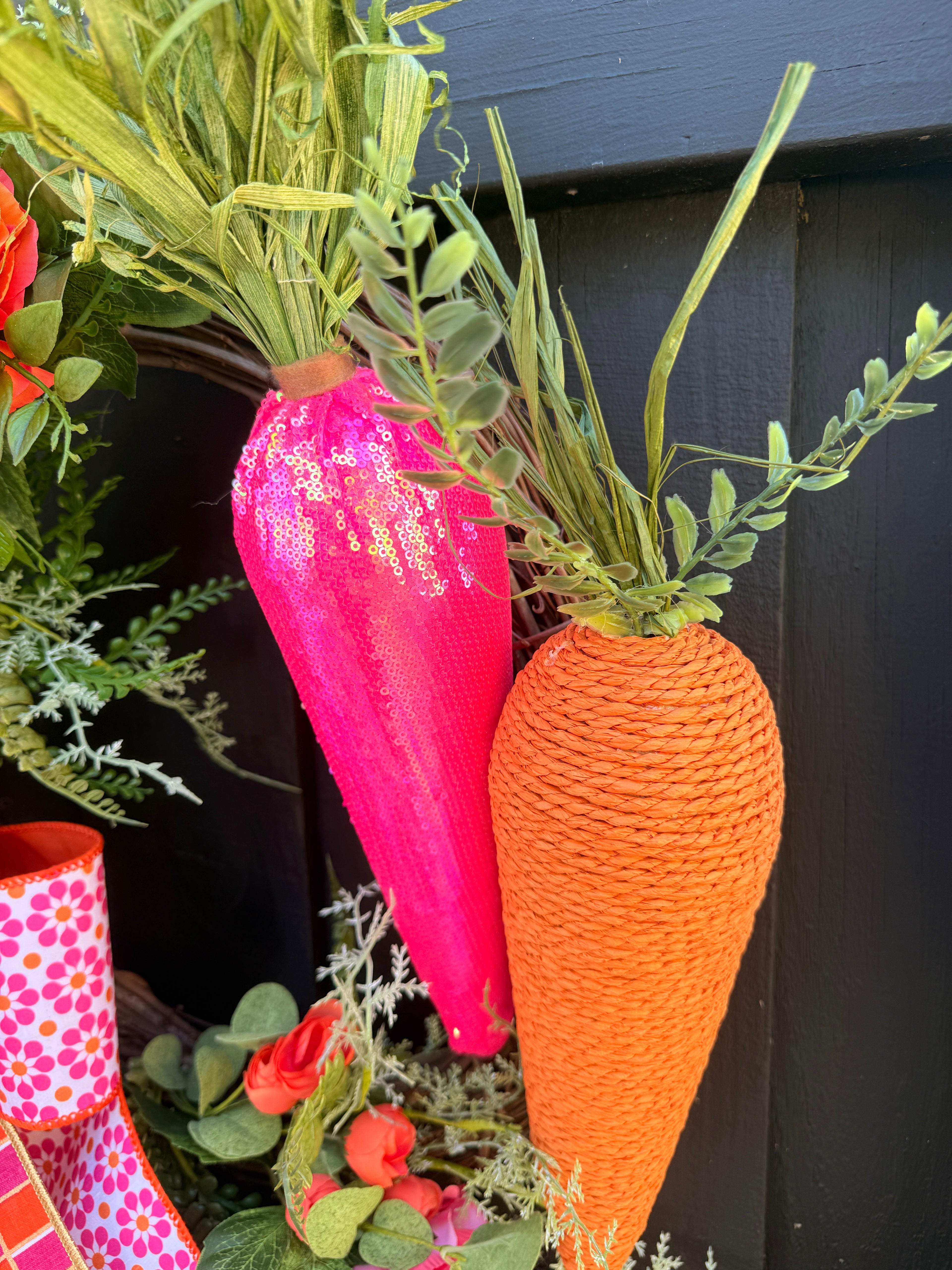 Bright Carrot Wreath for Easter Decor