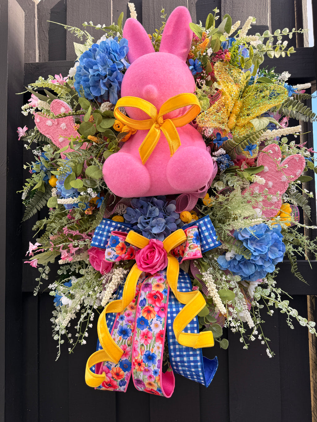 Pink Bunny Easter Wreath