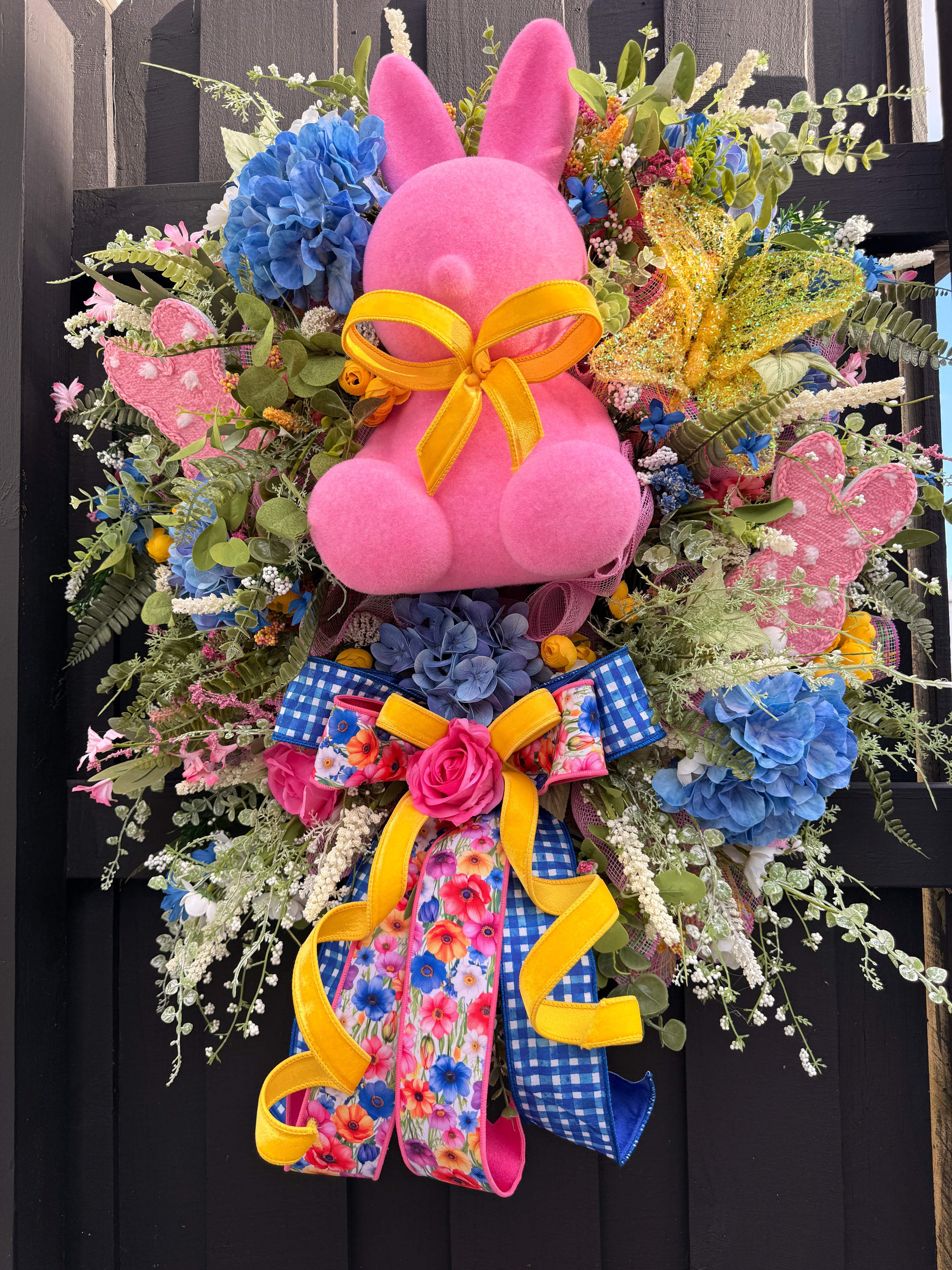 Pink Bunny Easter Wreath