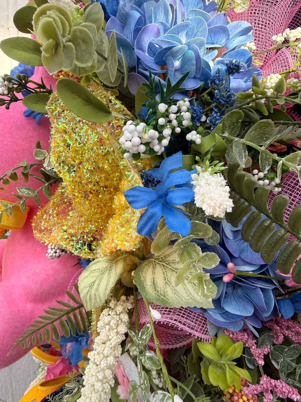 Pink Bunny Easter Wreath