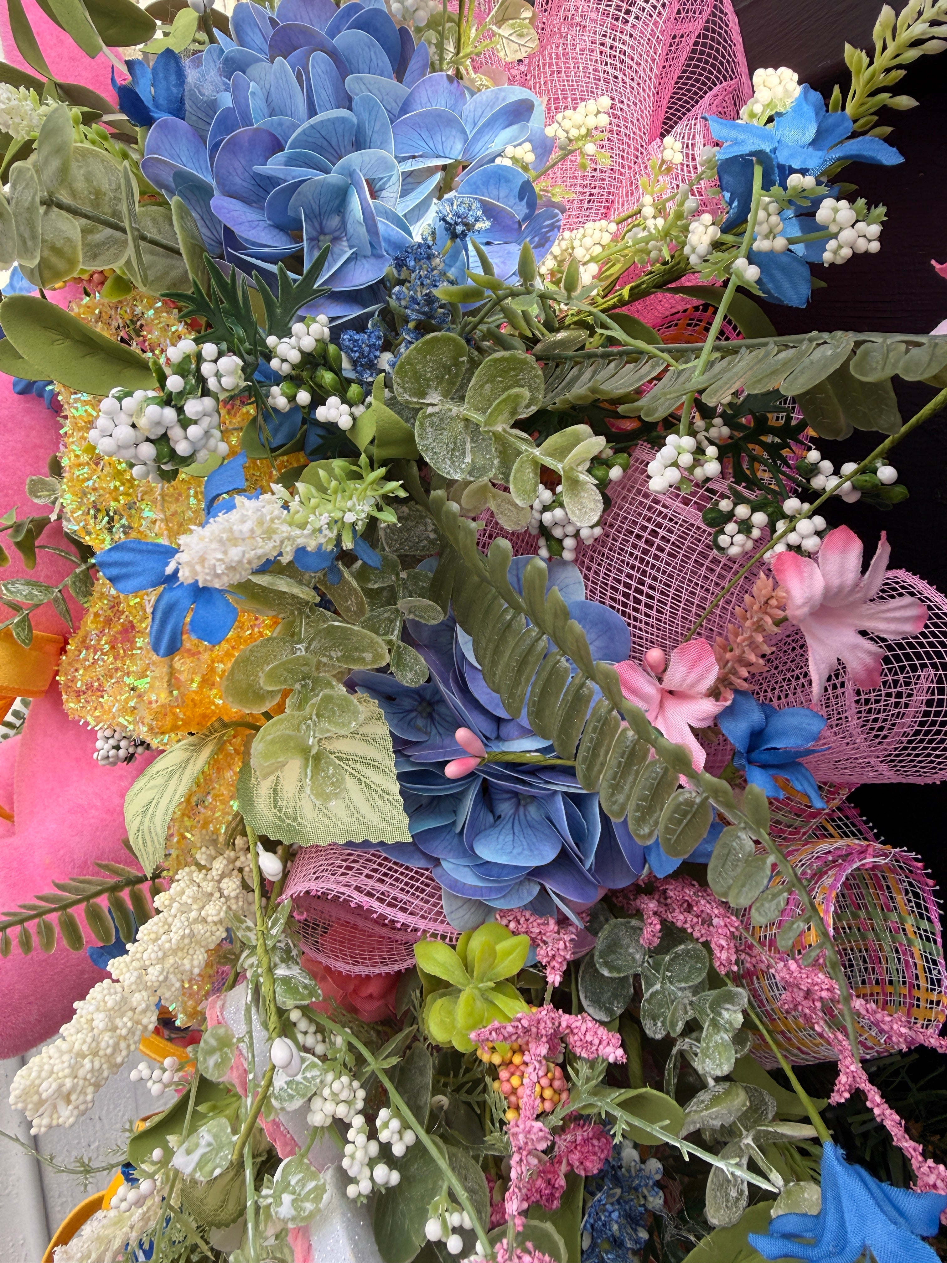Pink Bunny Easter Wreath