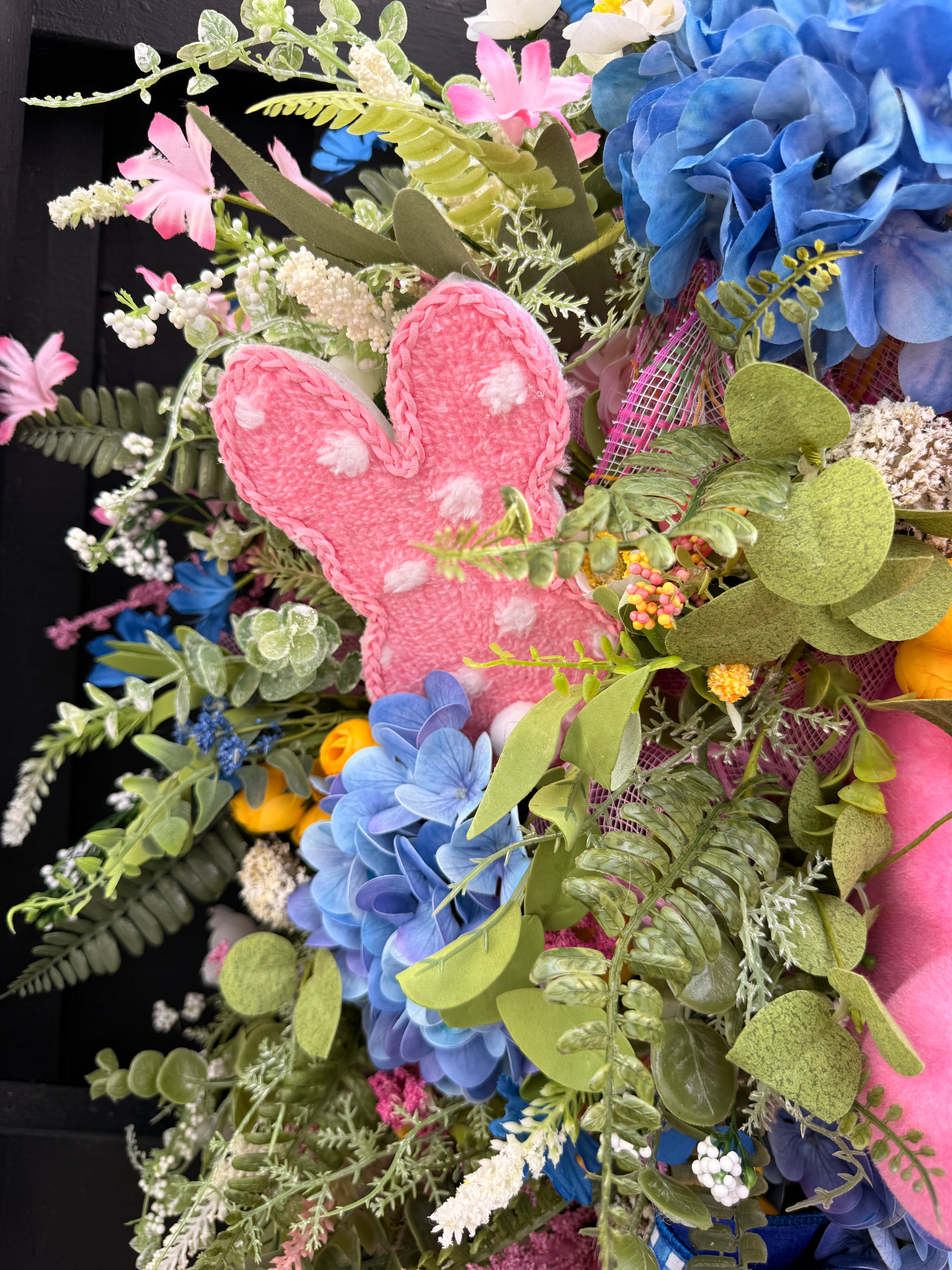 Pink Bunny Easter Wreath