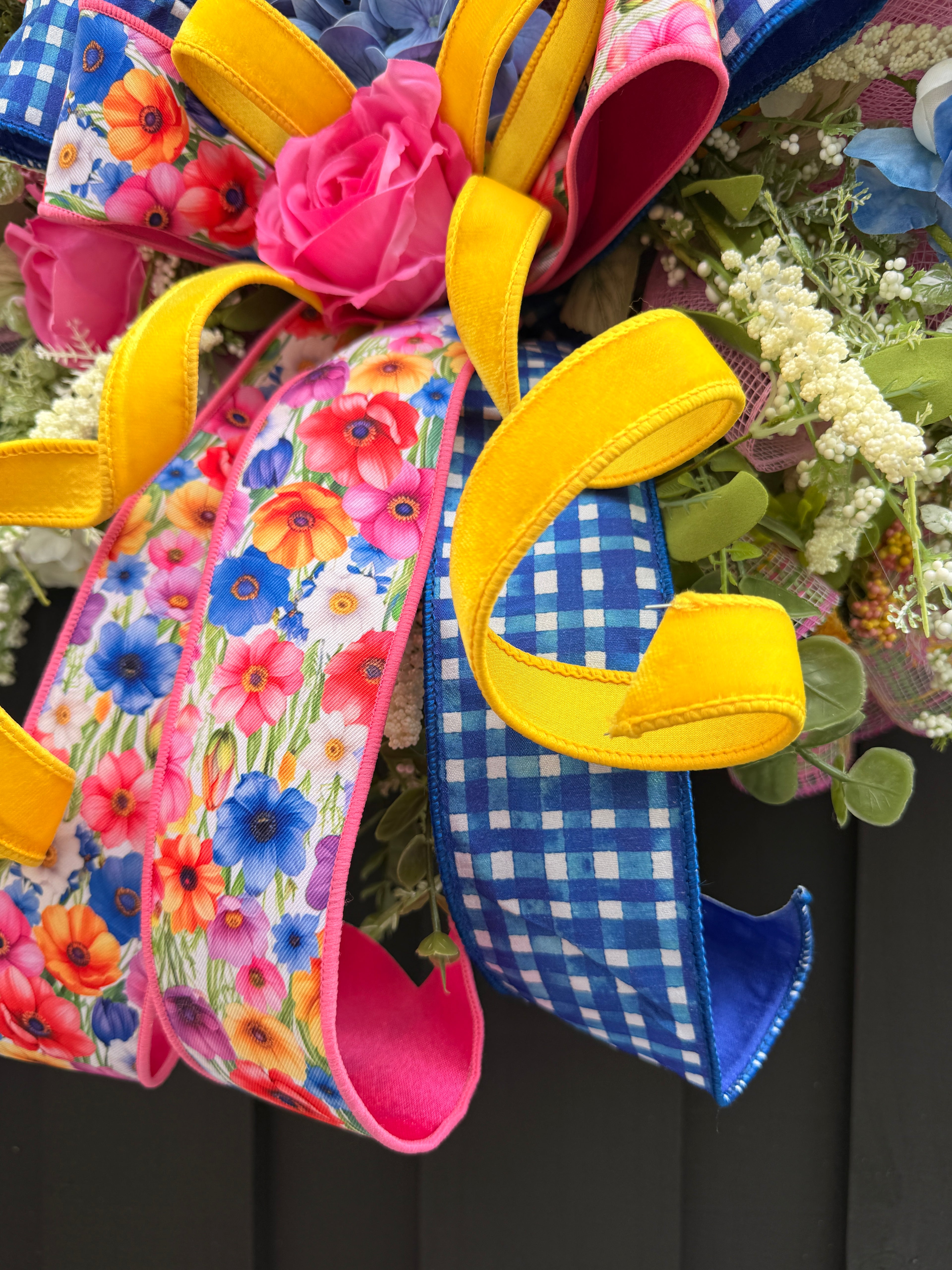 Pink Bunny Easter Wreath
