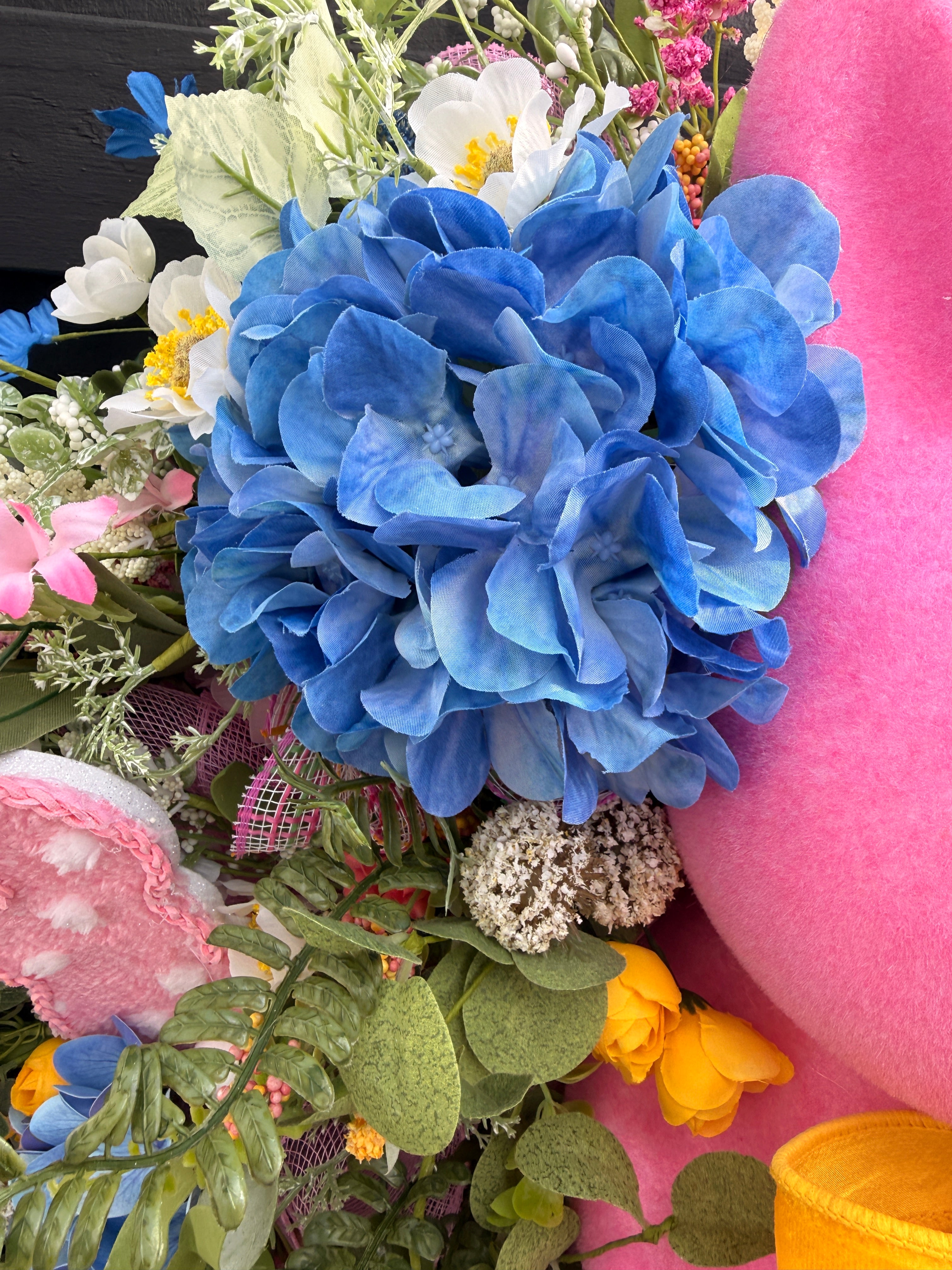 Pink Bunny Easter Wreath