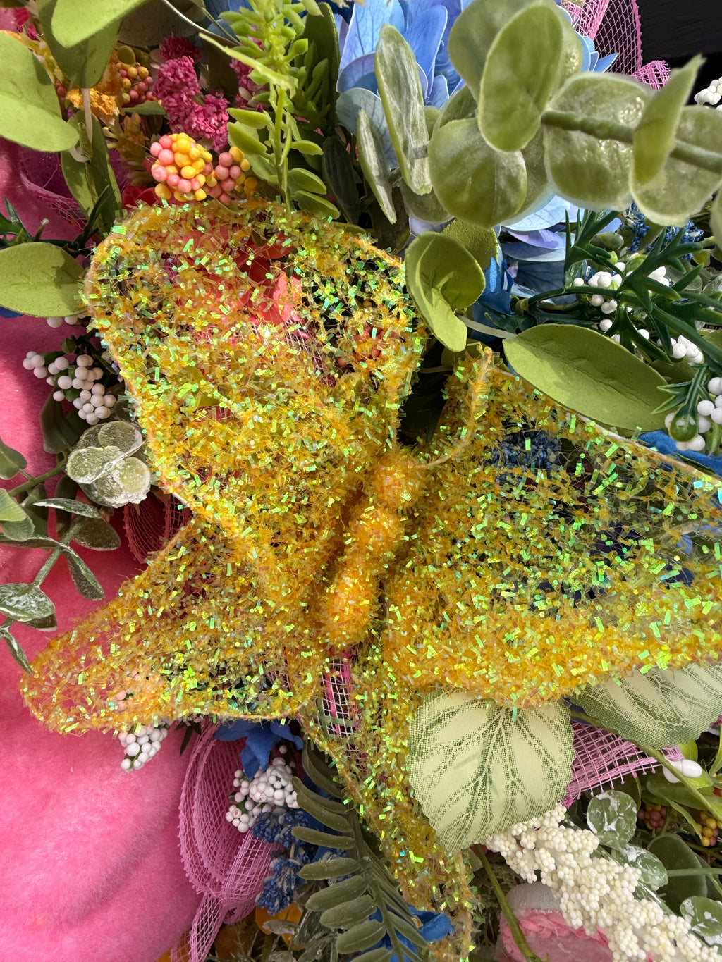 Pink Bunny Easter Wreath