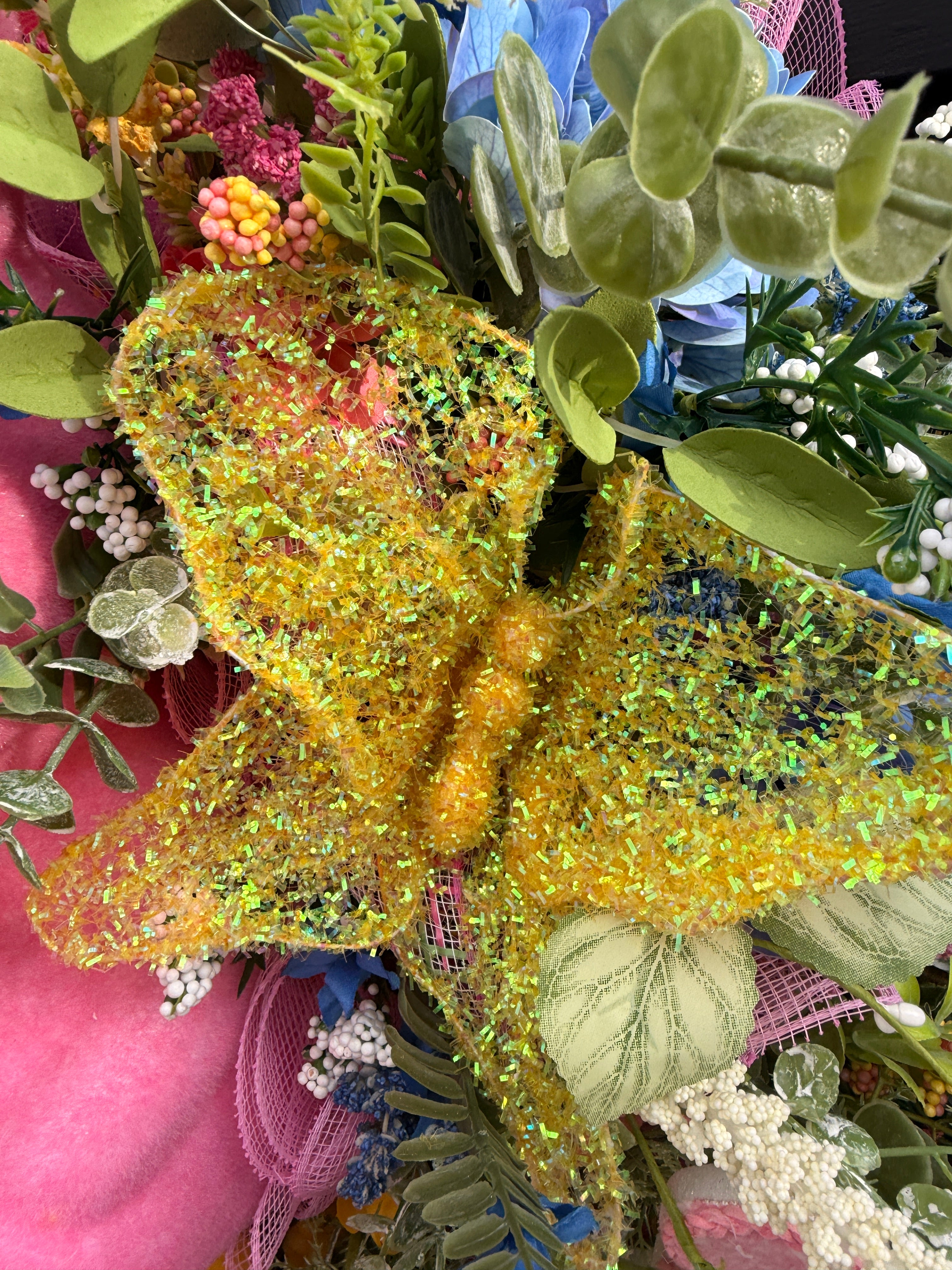 Pink Bunny Easter Wreath