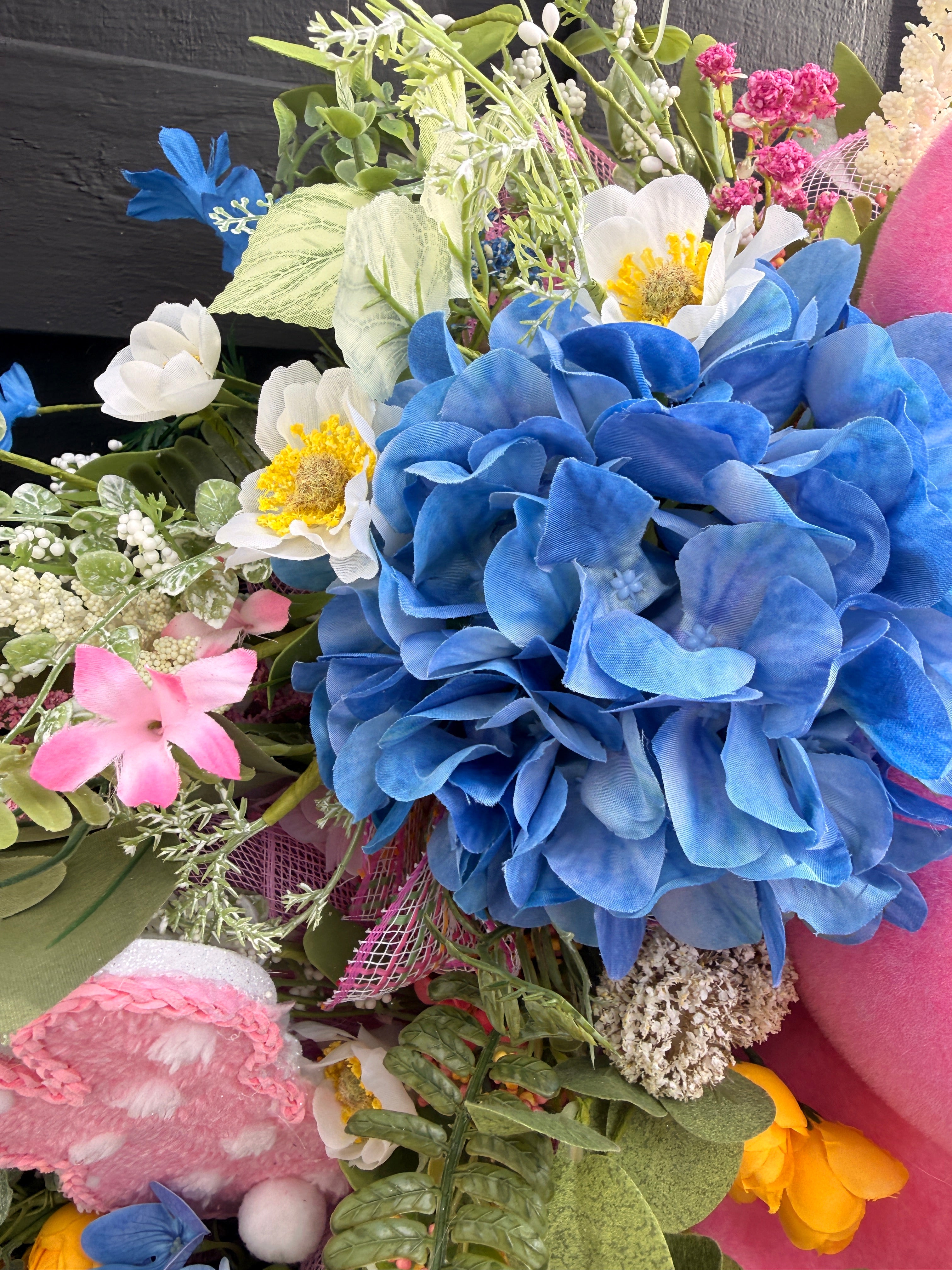 Pink Bunny Easter Wreath