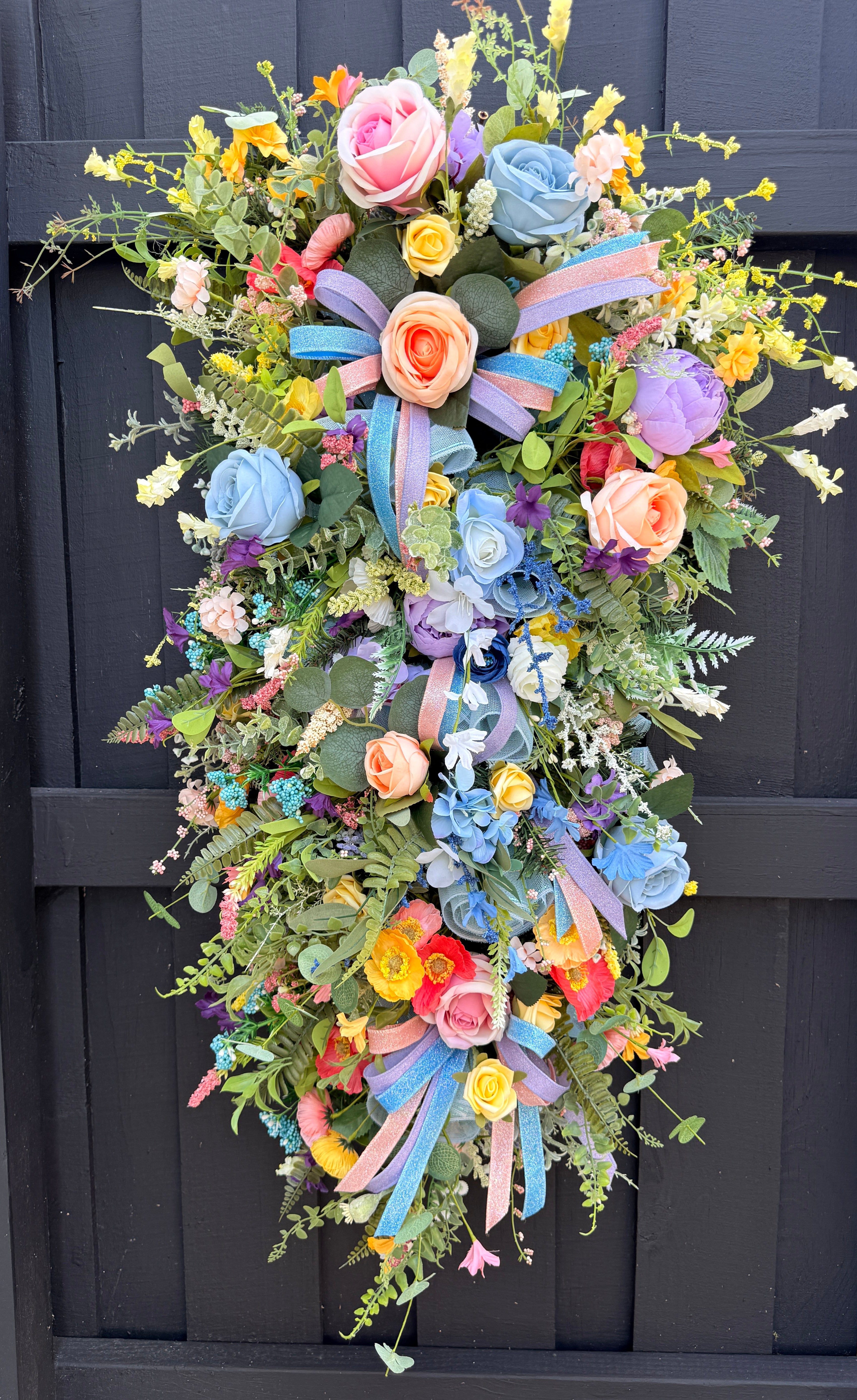 Large Floral Door Swag